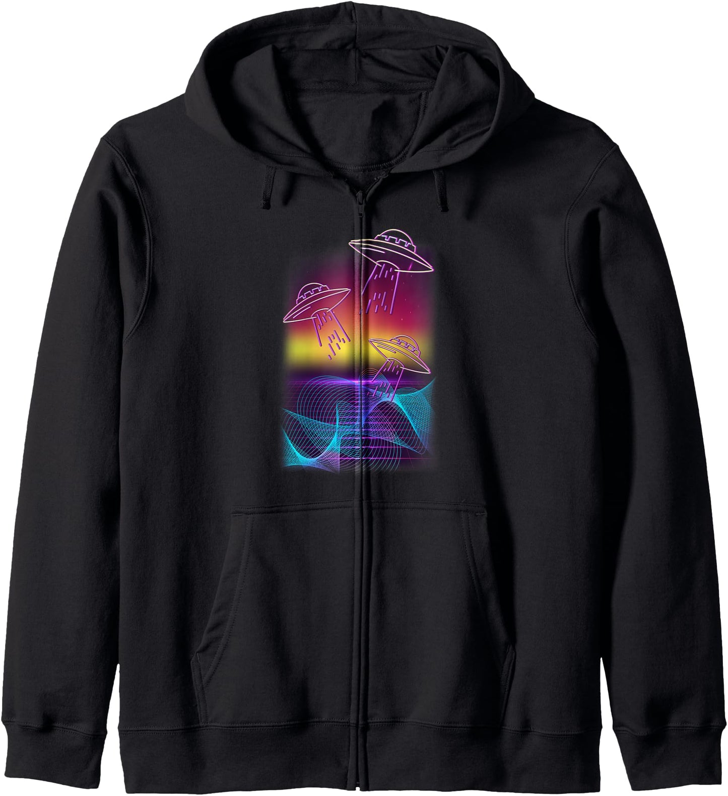 Kanagawa Great Wave Retro Vaporwave Japanese Aesthetic Zip Hoodie