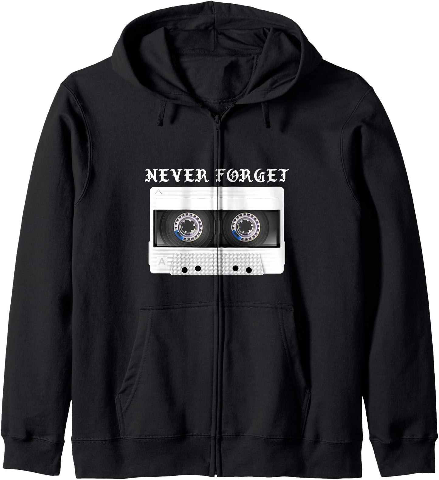 80s 90s Retro Cassette Mixtape Design Zip Hoodie