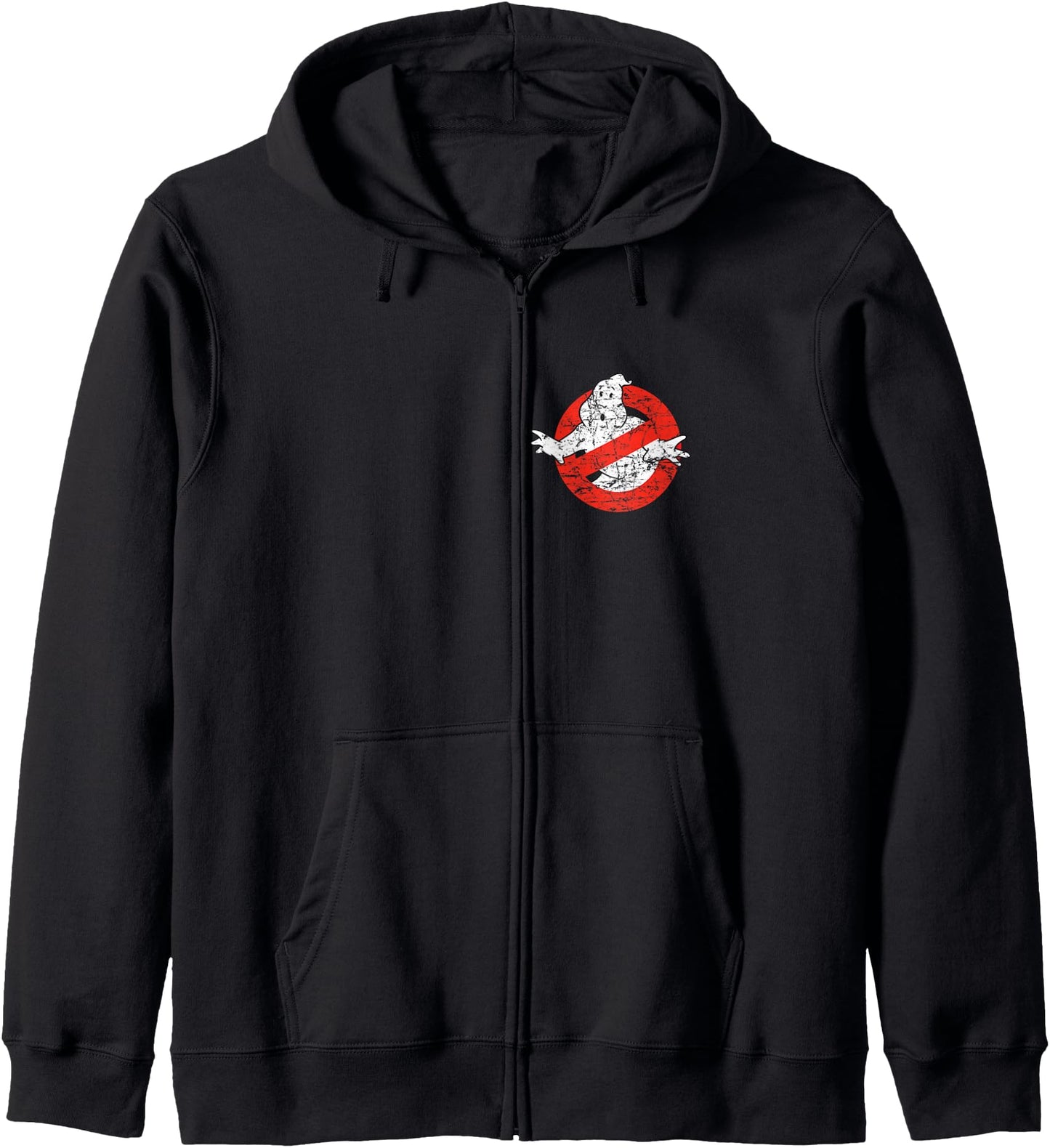 Ghostbusters Front and Back I Ain't Afraid Distressed Movie Zip Hoodie