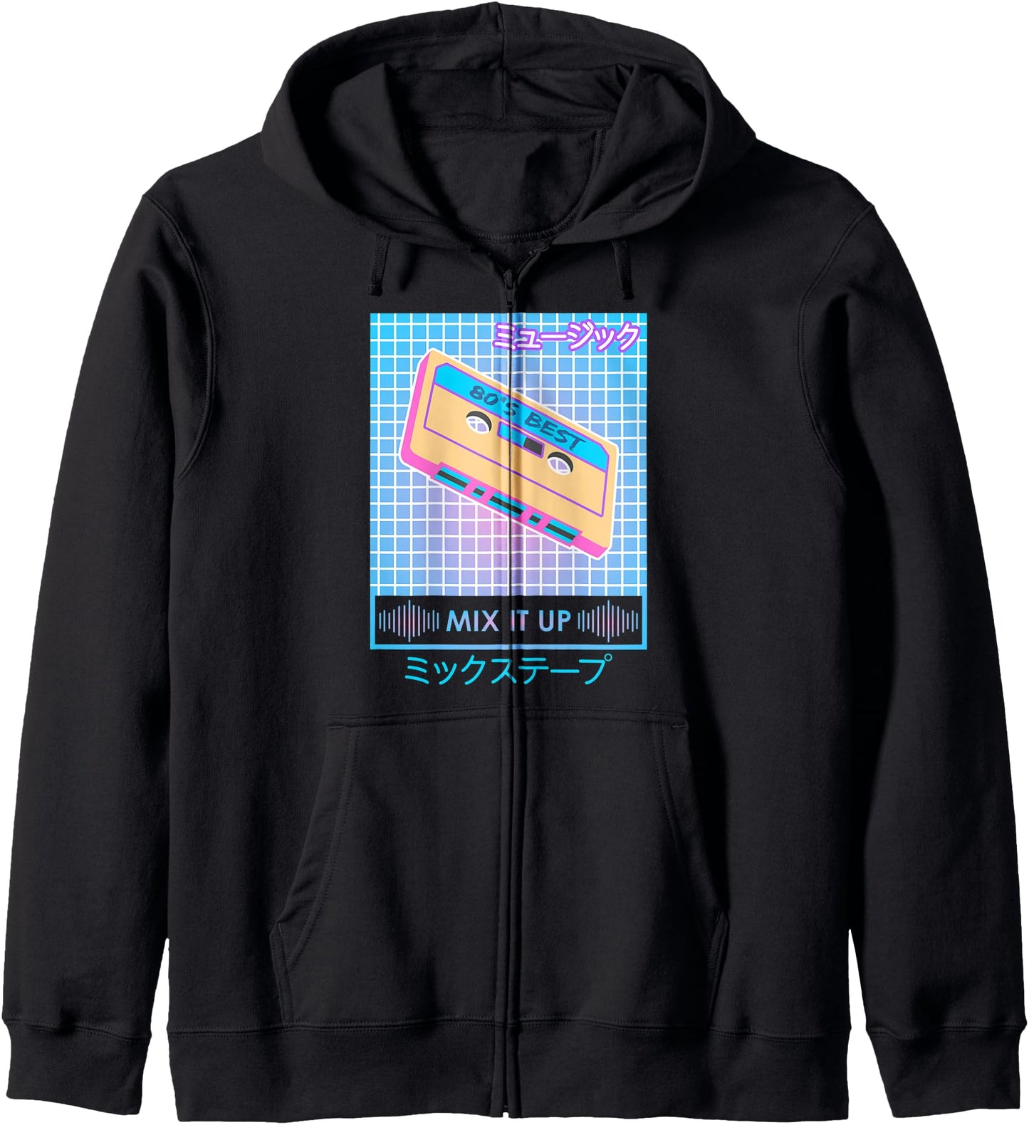 Mix It Up Tape Vaporwave Japanese Aesthetic Funny Graphic Zip Hoodie