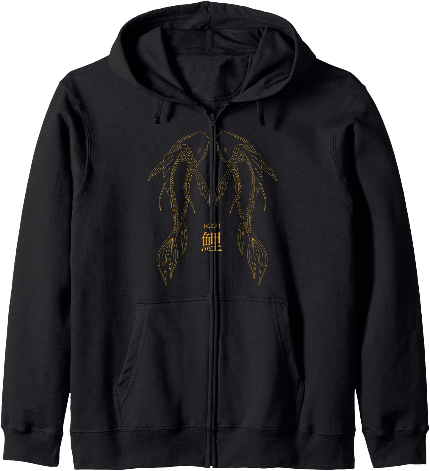 Gold Koi Animal Fish Japanese Culture Zip Hoodie