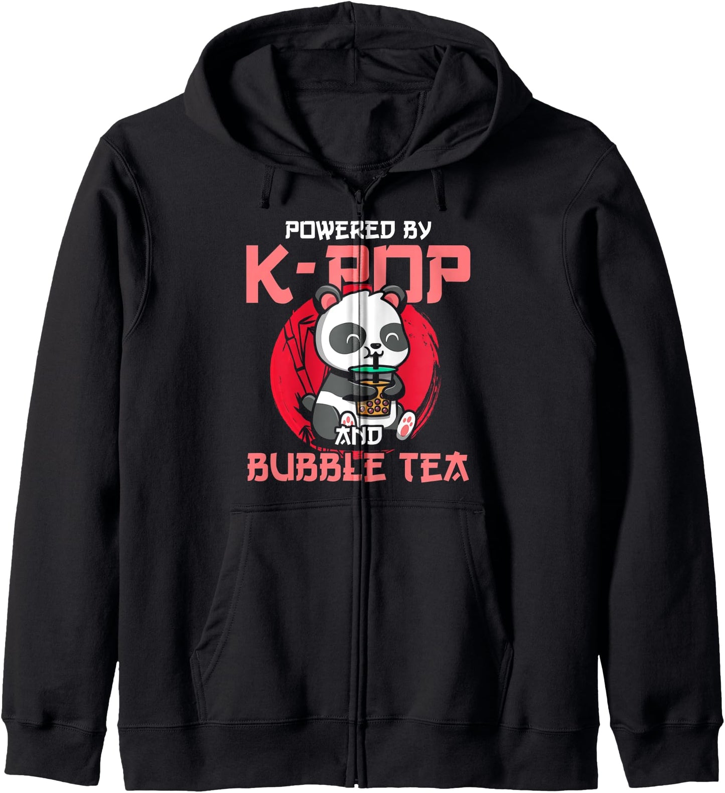 Powered by K-Pop and Bubble tea Anime for Teen Girls Hoodie