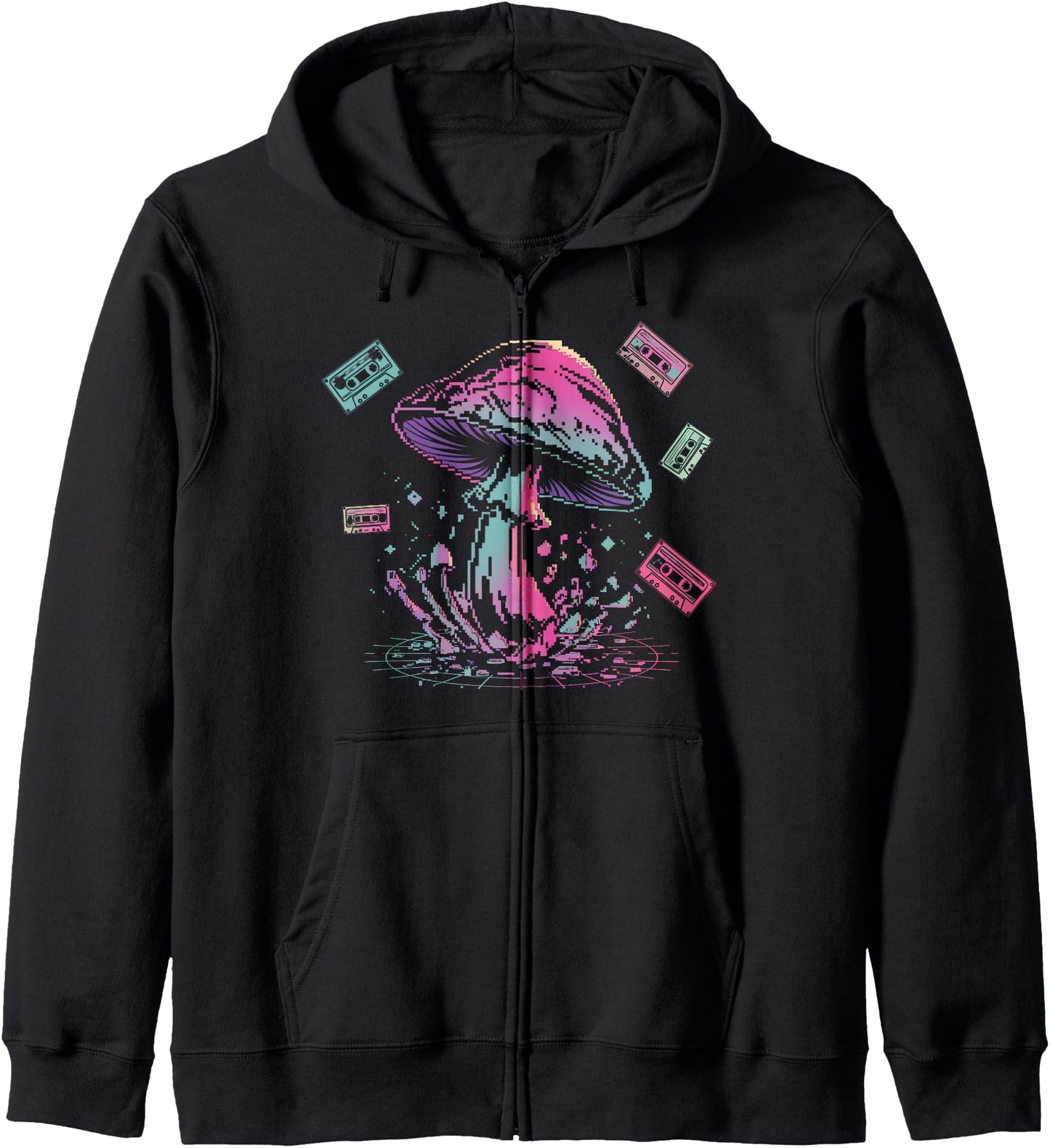Mushroom Tshirt Psychedelic Rave Edm Trippy DJ Festival Men Zip Hoodie
