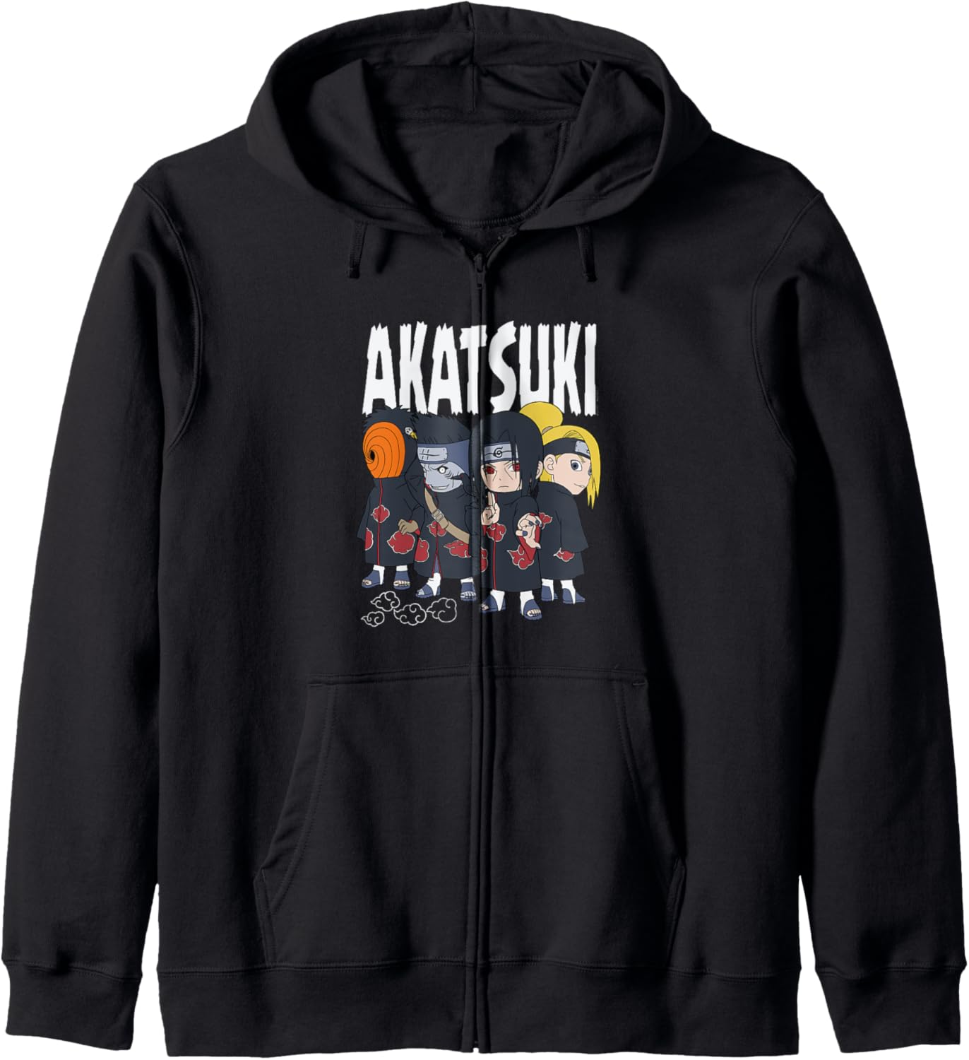 Naruto Shippuden Chibi Akatsuki Pose Anime Zip Hoodie