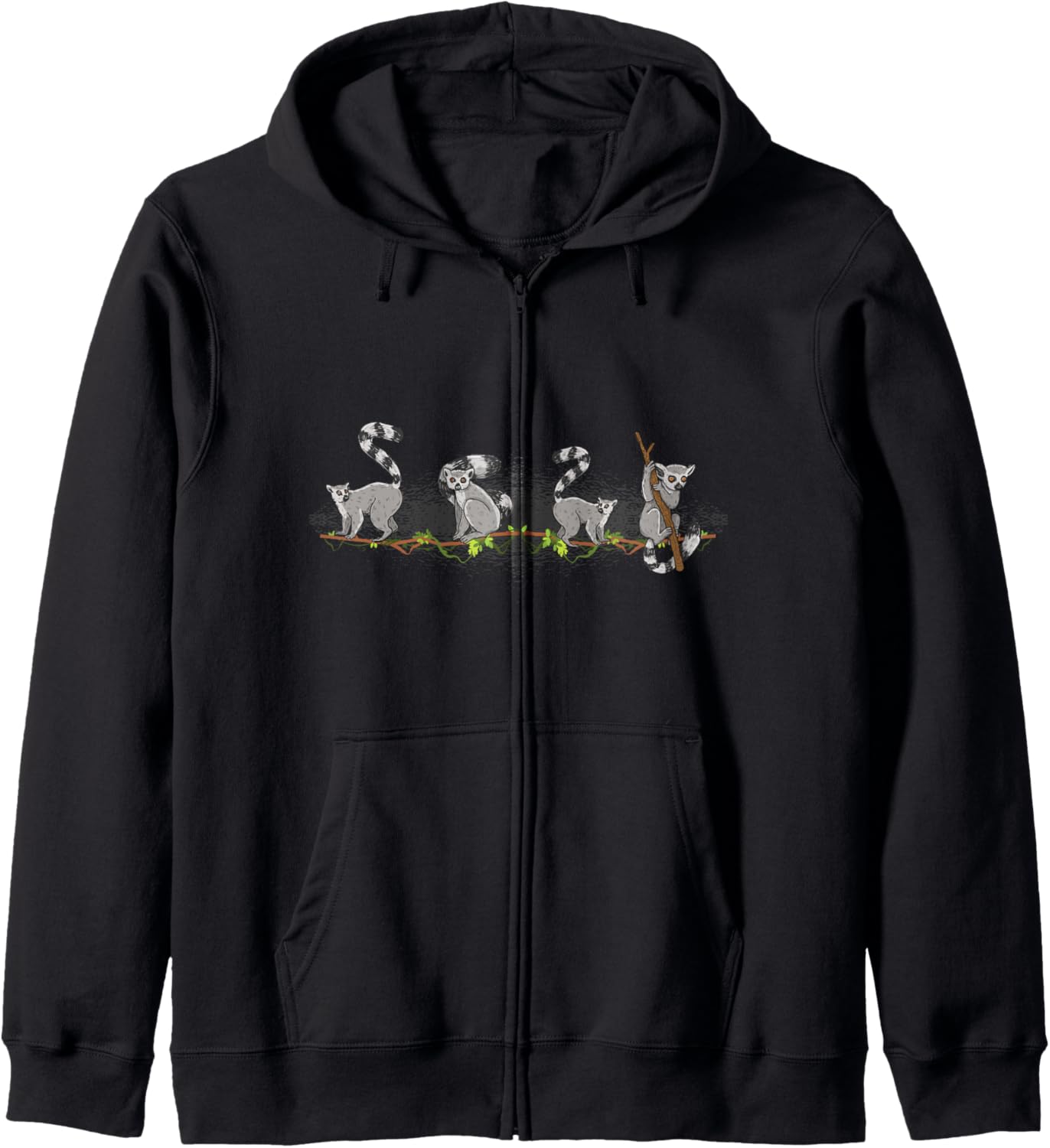 Vine Tree Lemur Zip Hoodie