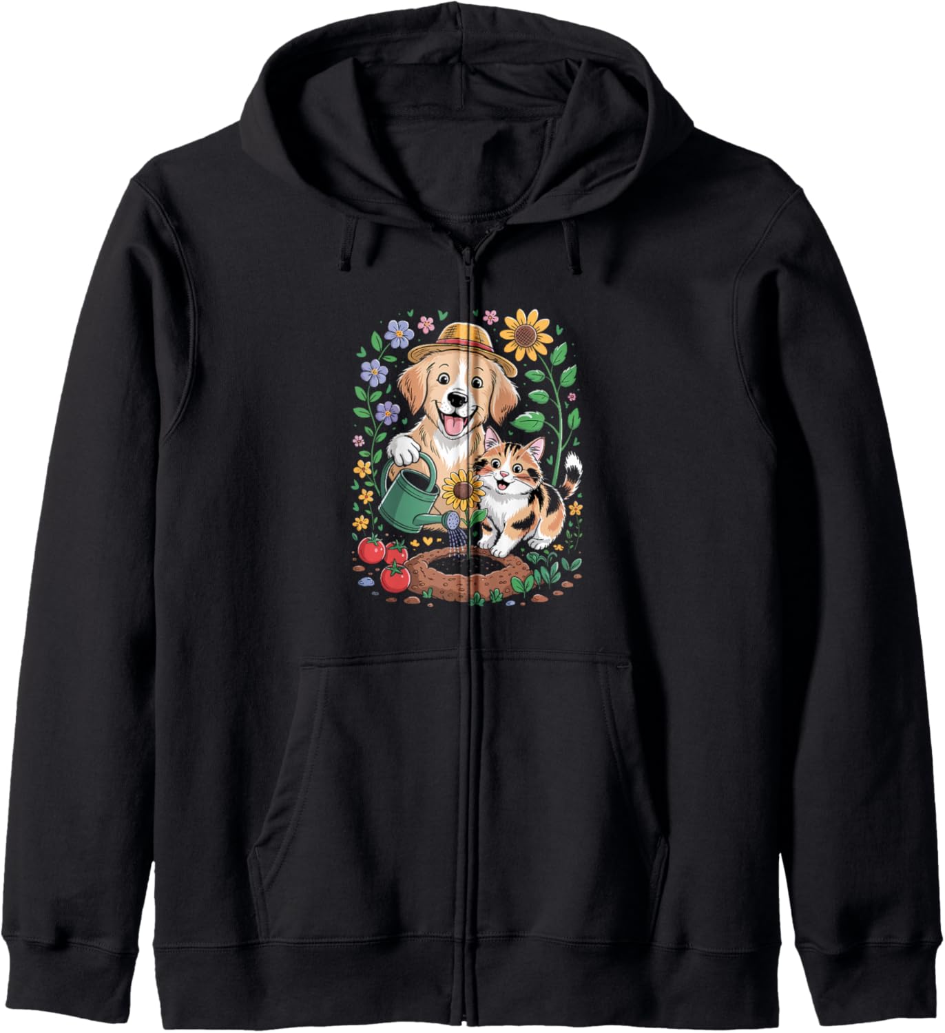 Cat And Dog Mom Fur Mama in the Garden Zip Hoodie