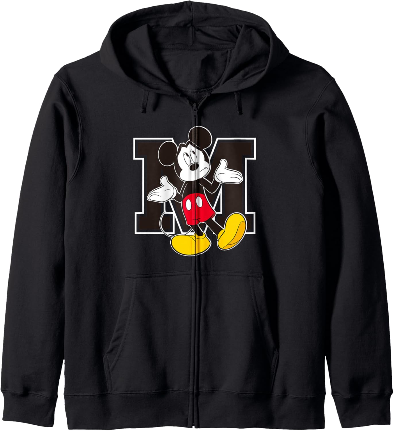 Disney Mickey And Friends Mickey College Style Big Portrait Zip Hoodie
