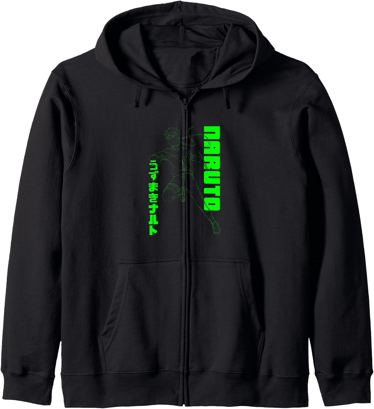 Naruto Shippuden Naruto Neon Green Outline Anime Hoodie