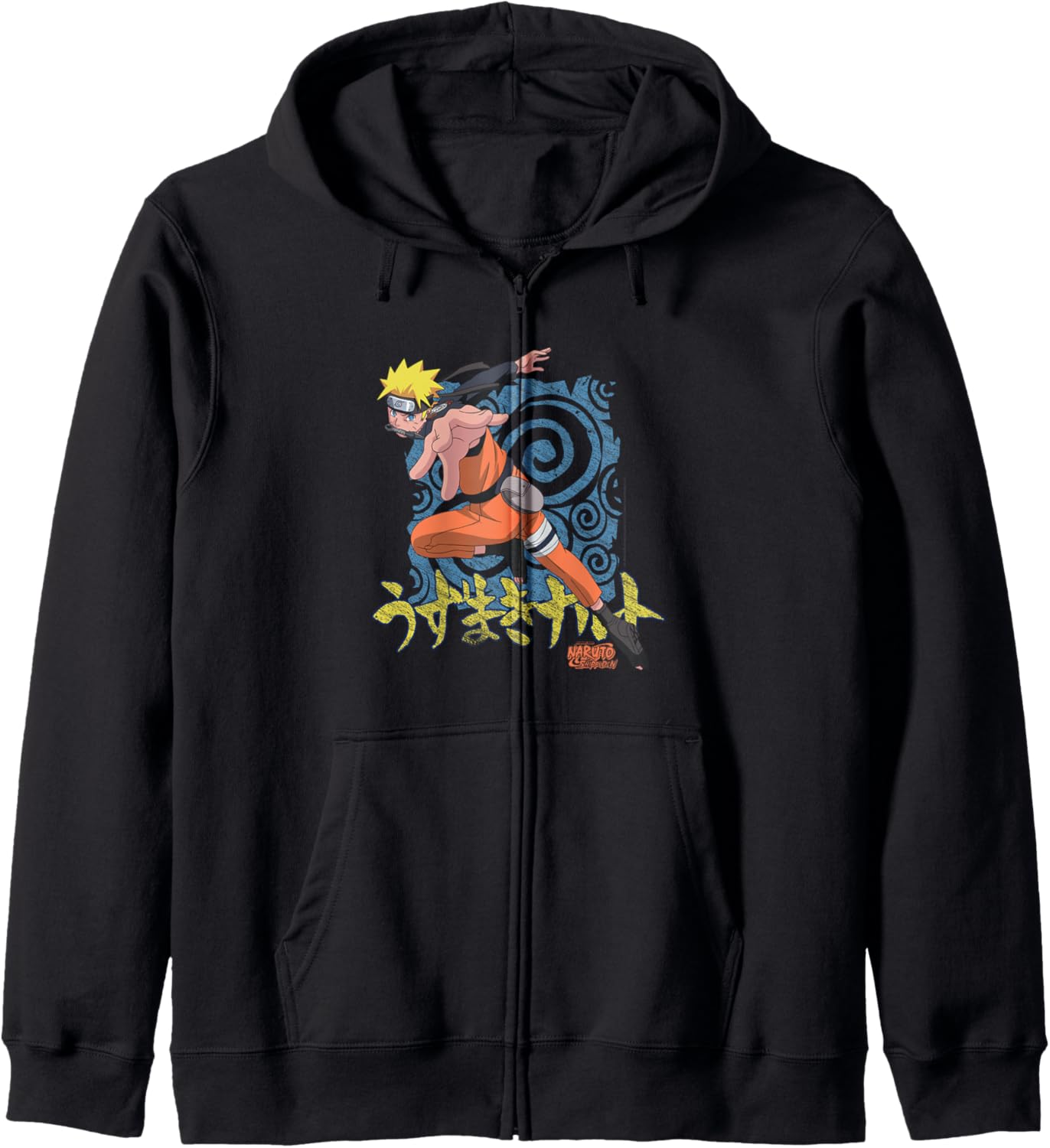 Naruto Shippuden Naruto Uzumaki with Kunai Anime Zip Hoodie