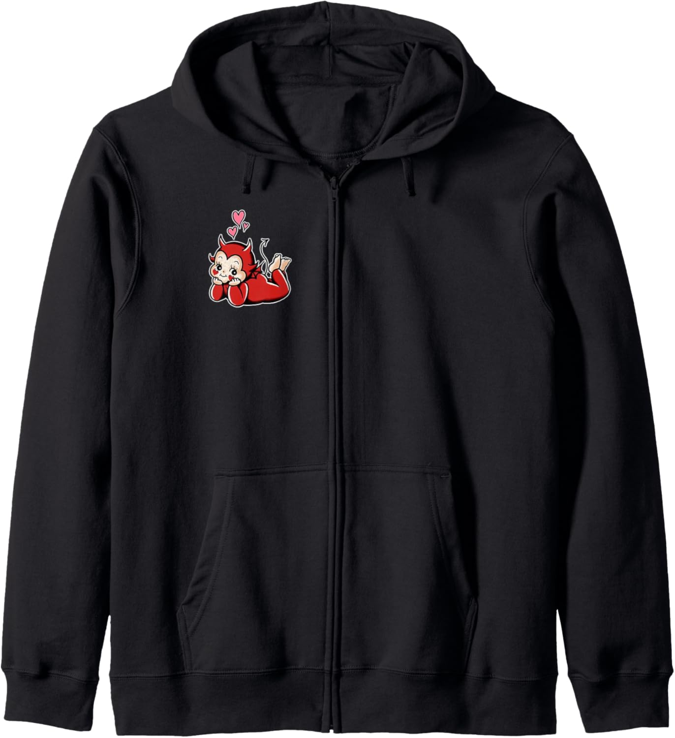 Kewpie Baby Devil Cupid Love Traditional Tattoo Flash Zip Hoodie