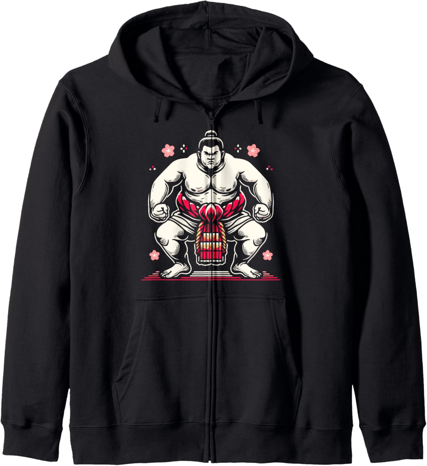 Sumo Wrestling Strength And Honor Traditional Japanese Zip Hoodie