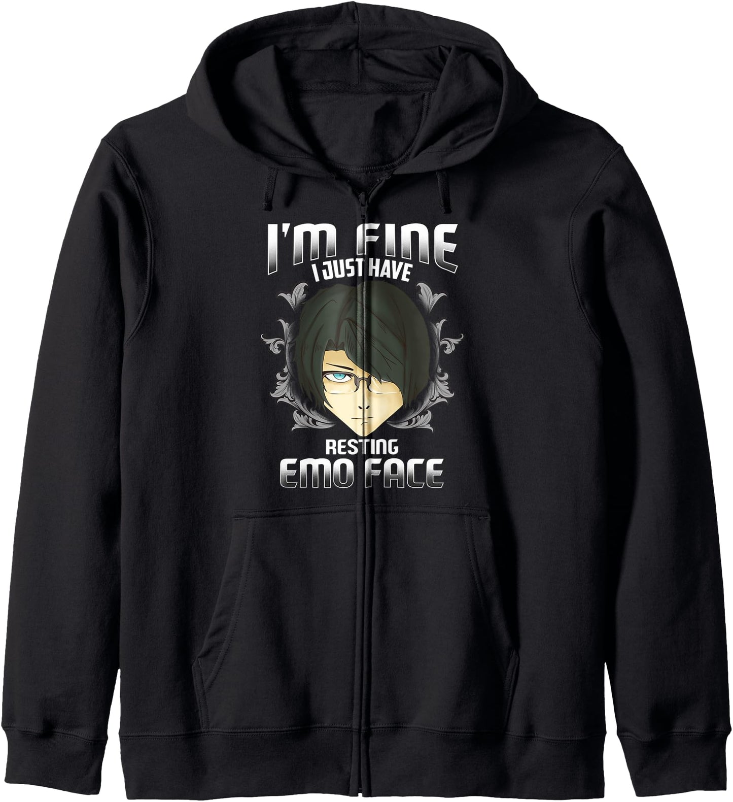 Resting Emo Face Anime Gift Hoodie