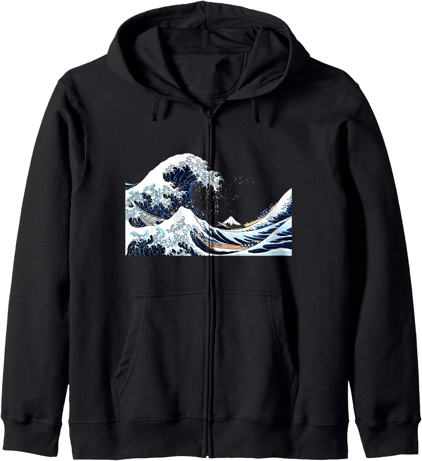 The Great Wave off Kanagawa Hokusai Japanese Art Zip Hoodie