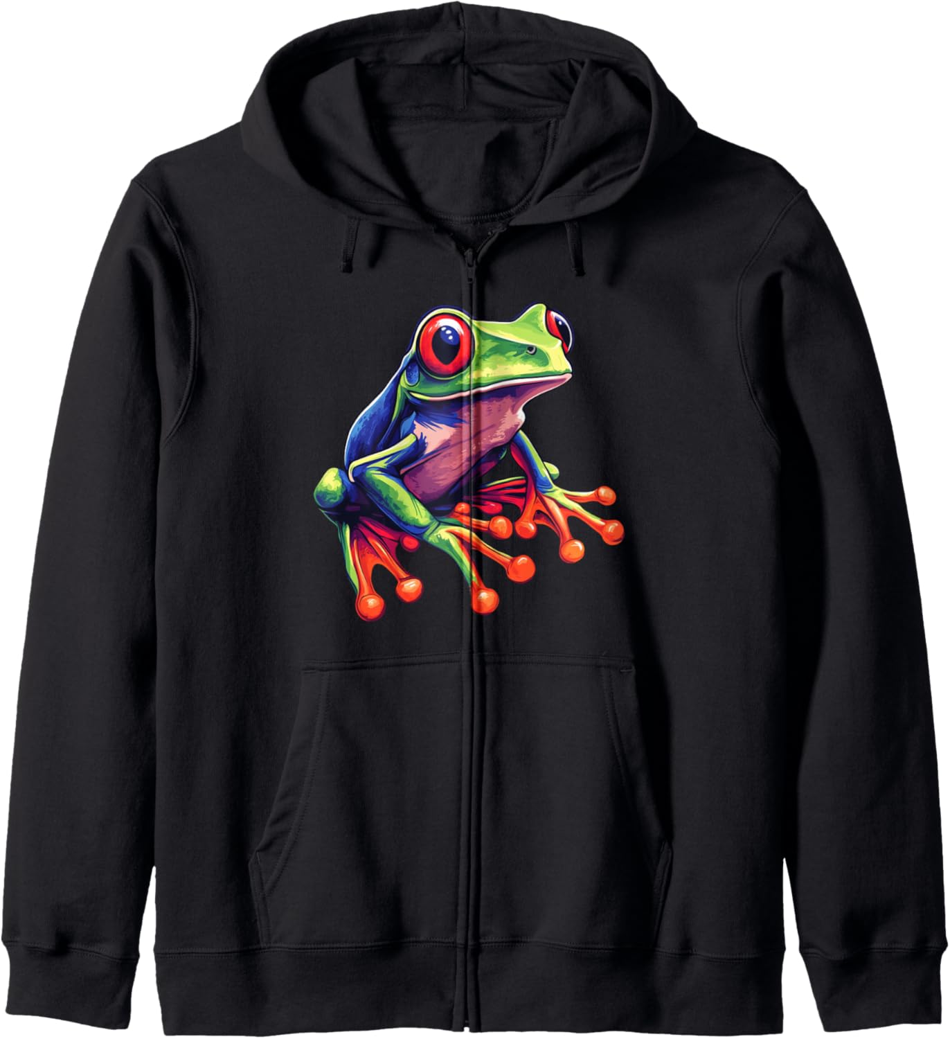 Red Eyed Tree Frog Zip Hoodie