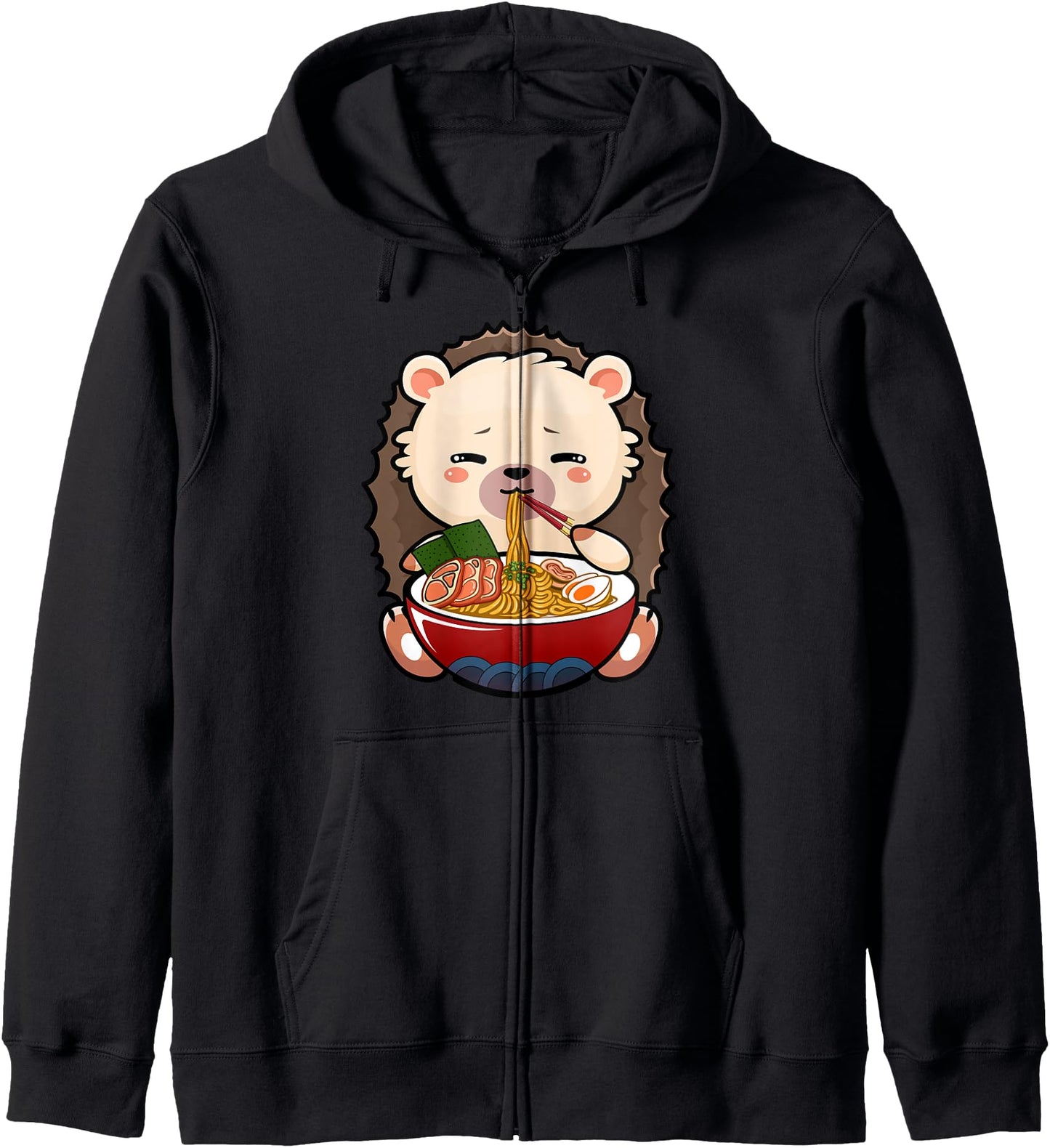 Hedgehog Eating Ramen Noodle Cute Japanese Udon Anime Lover Hoodie