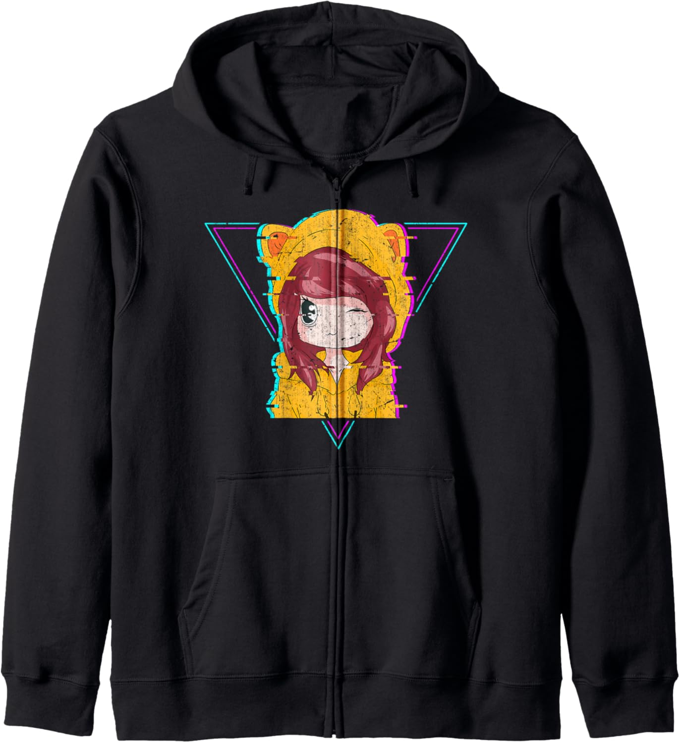 Japanese Otaku Glitch Anime Girl Kawaii Manga Anime Hoodie