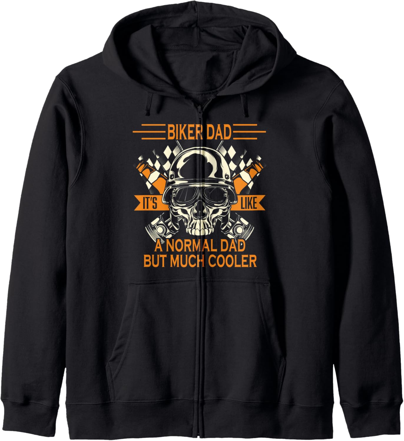 Retro Biker Dad Daddy Motorcycle Father's Day - Biker Zip Hoodie