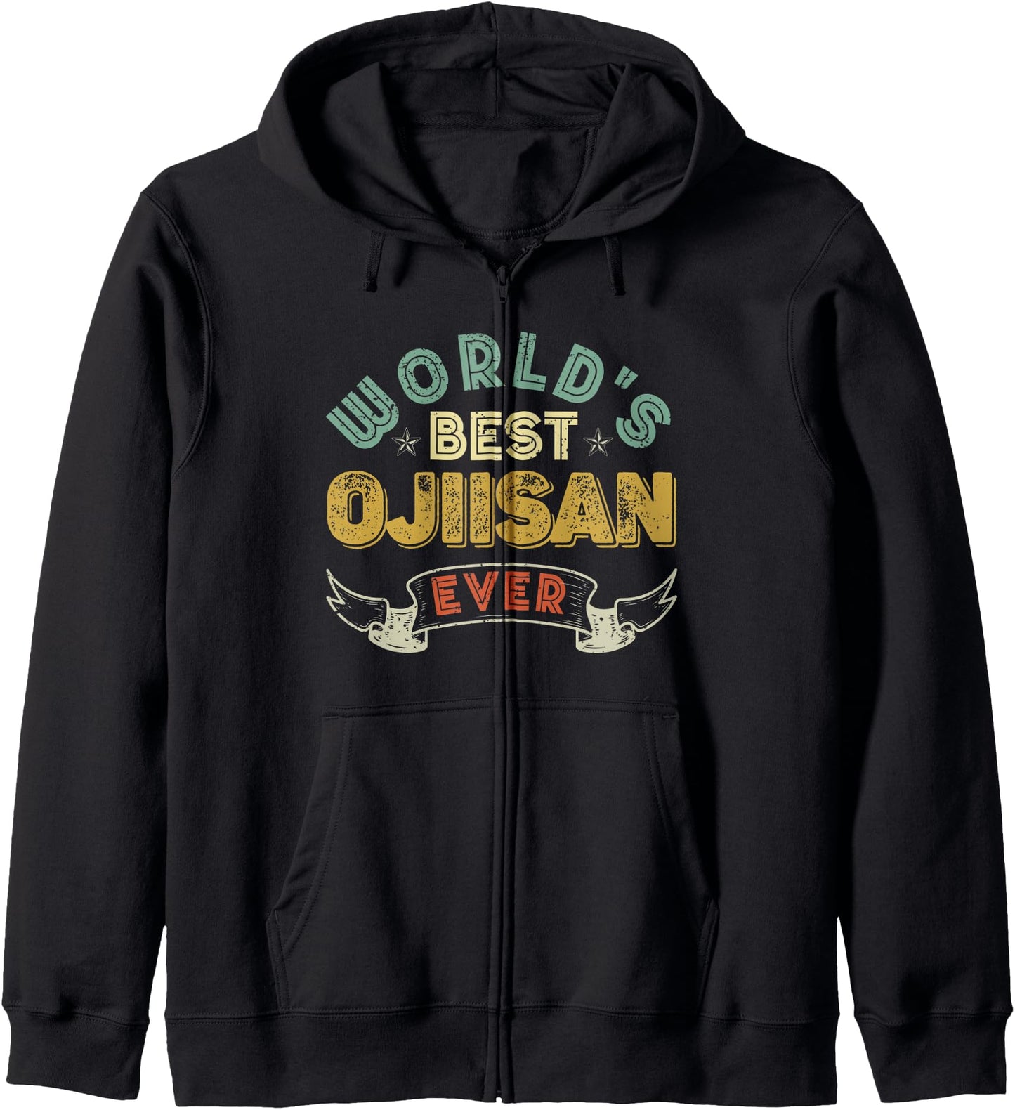 World's Best Ojiisan Ever - Funny Japanese Grandpa Mens Zip Hoodie