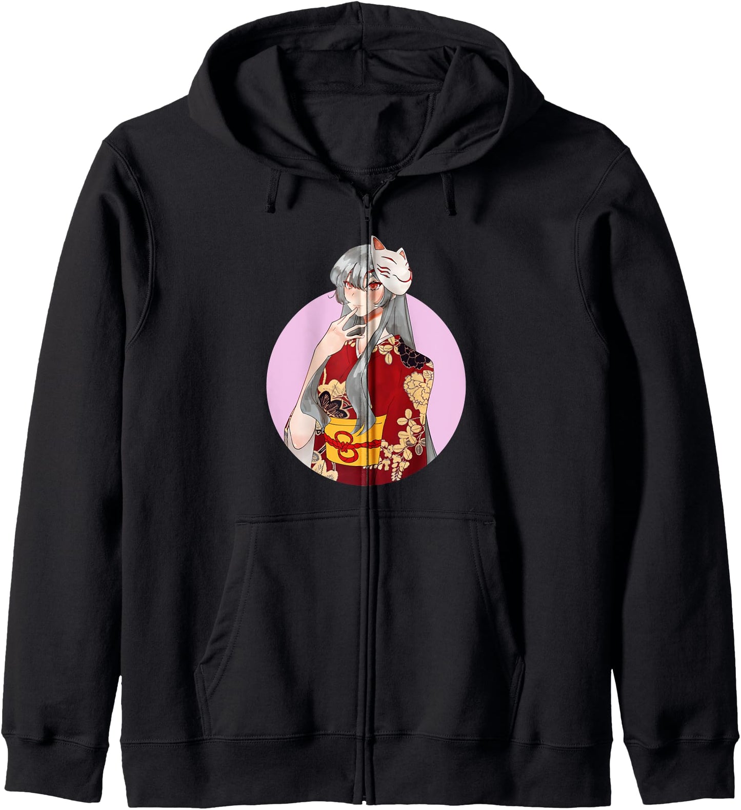 Japanese Kitsune Mask Anime Otaku Hoodie