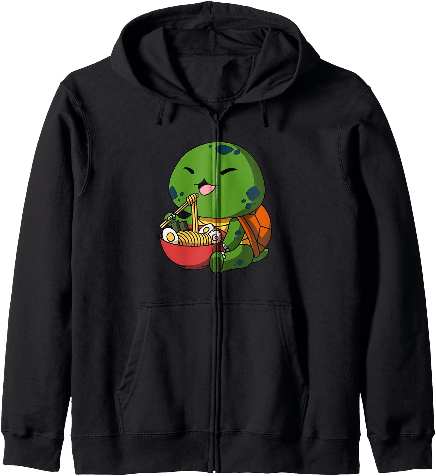 Kawaii Anime Turtle Asian Noodles Japanese Ramen Zip Hoodie