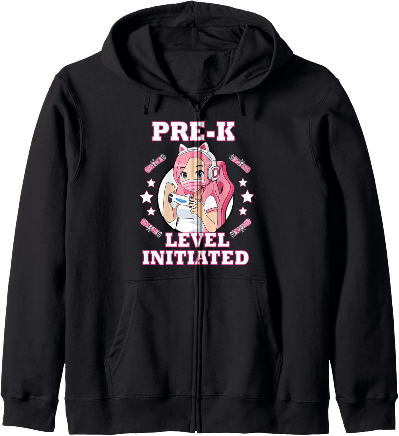 pre-k funny gamer girl back to school level initiated anime Hoodie