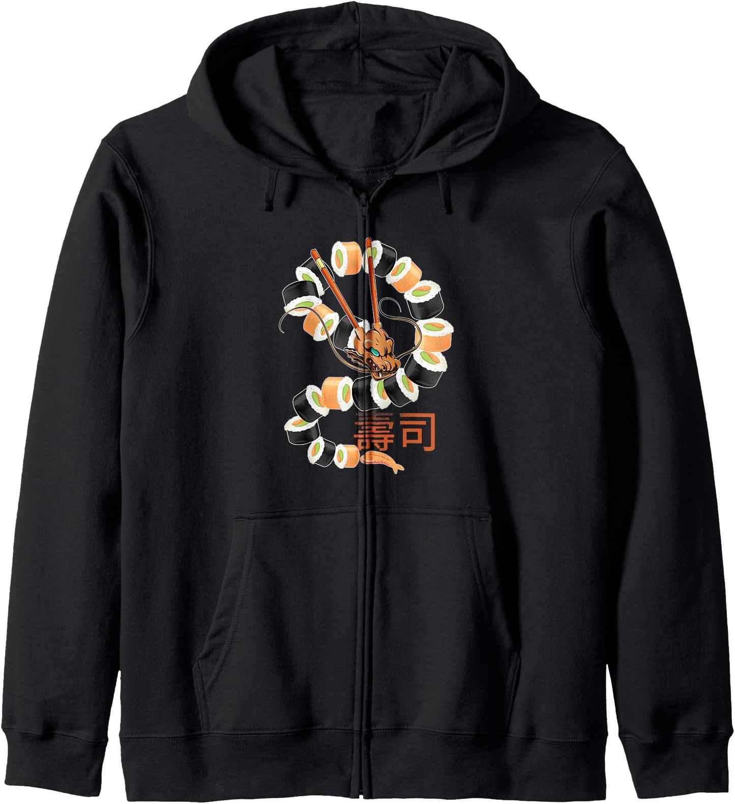 Sushi Dragon Graphic Funny Japanese Kawaii Food Anime Lovers Hoodie