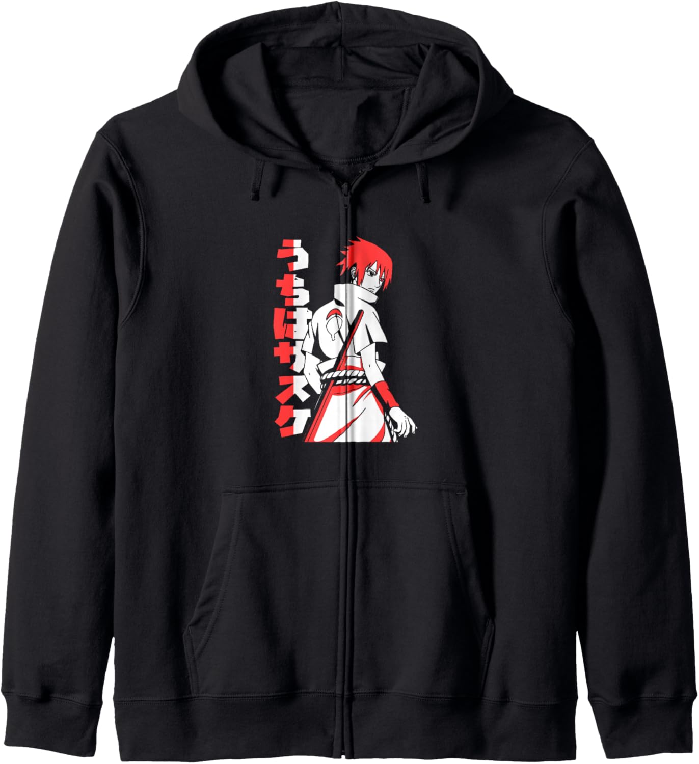 Naruto Shippuden Sasuke Uchiha Two Tone Anime Zip Hoodie