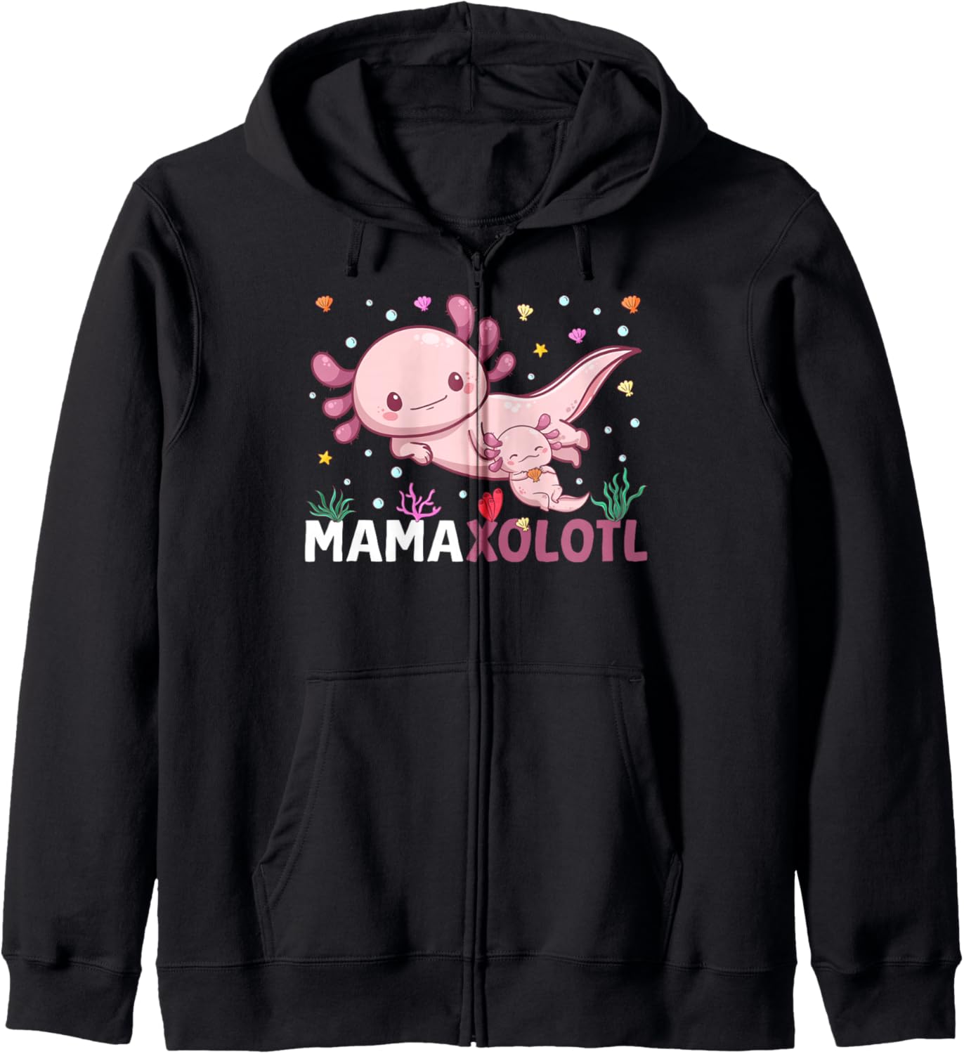 MamaXolotl Mother's Day Daughter Axolotl Mom Mother's Day Zip Hoodie