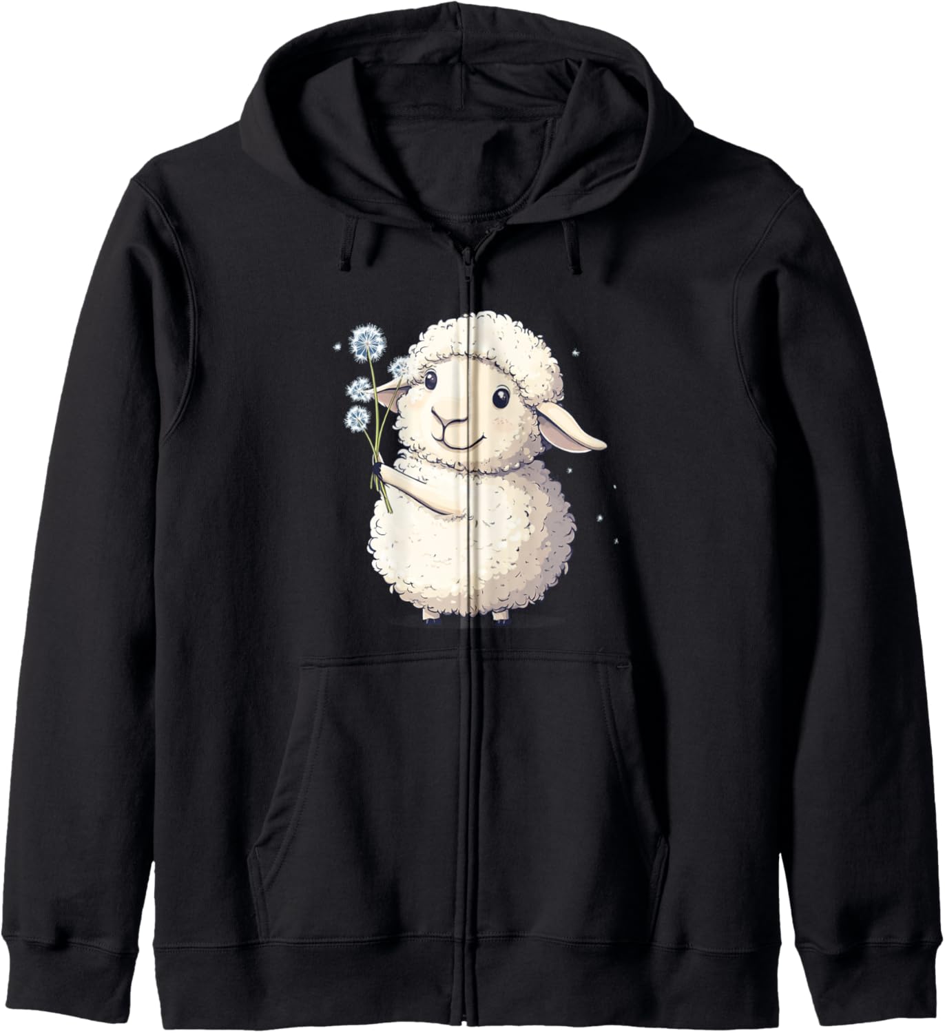 Cute Flower Sheep with Dandelion and Seeds Costume Zip Hoodie