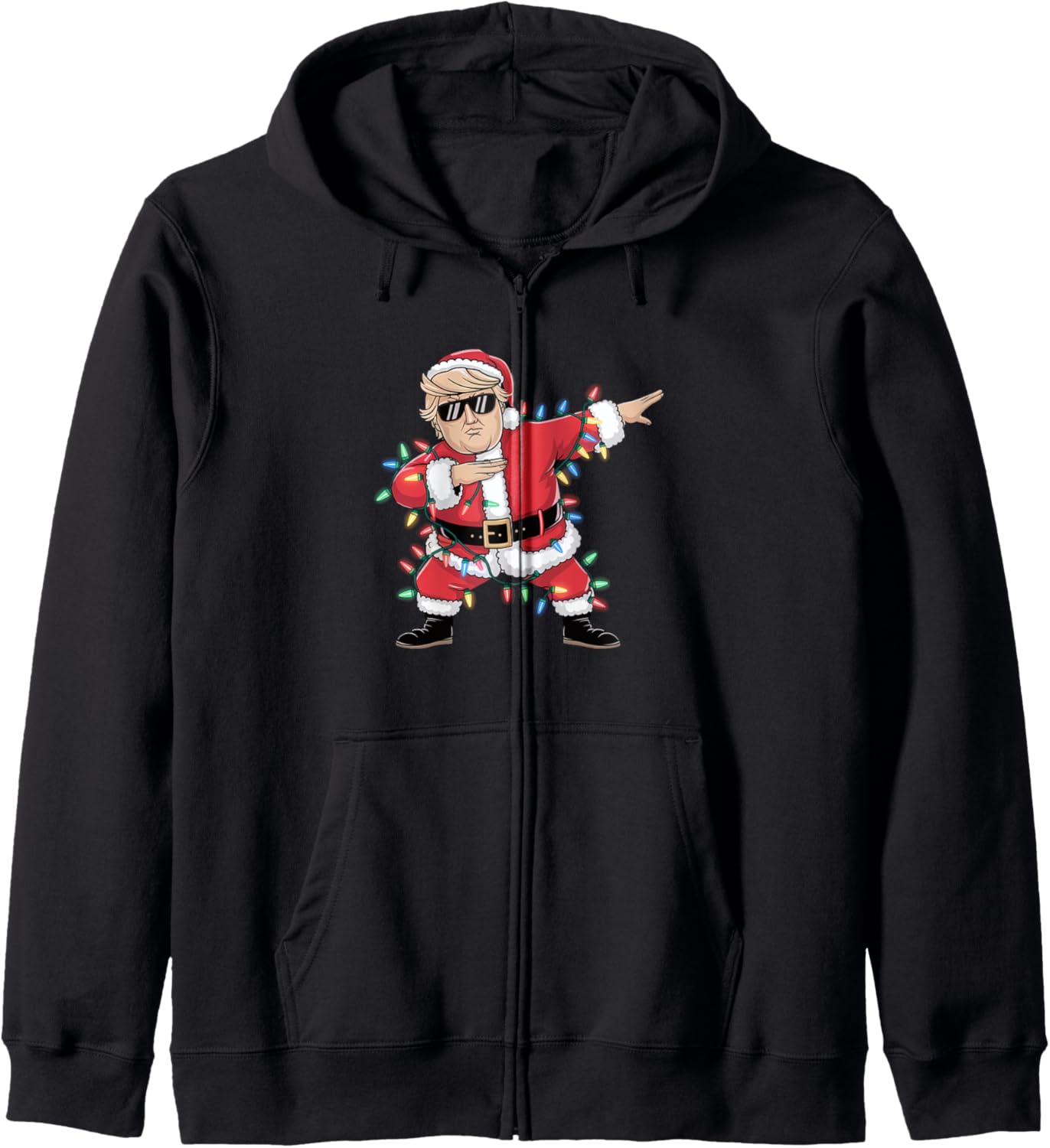 Christmas Donald Trump President Xmas Dabbing Funny Santa Zip Hoodie