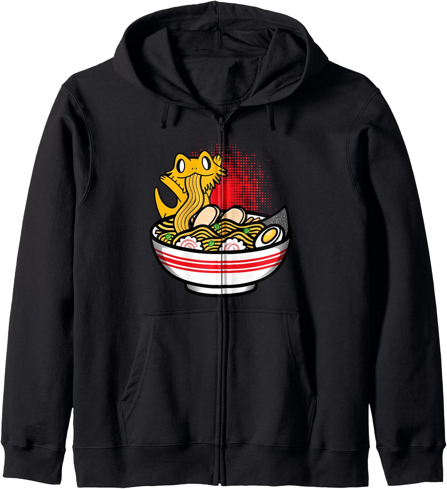 Bearded Dragon Ramen Noodles Kawaii Japanese Anime Zip Hoodie