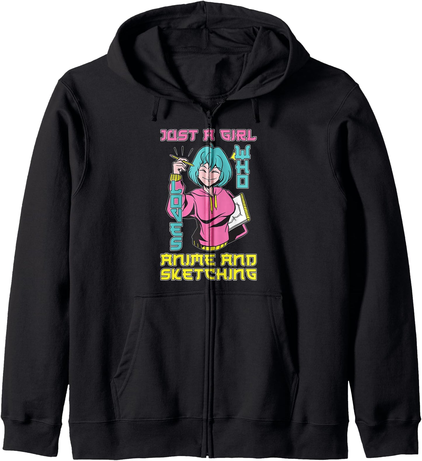 Just A Girl Who Loves Anime And Sketching Otaku Kawaii Anime Hoodie