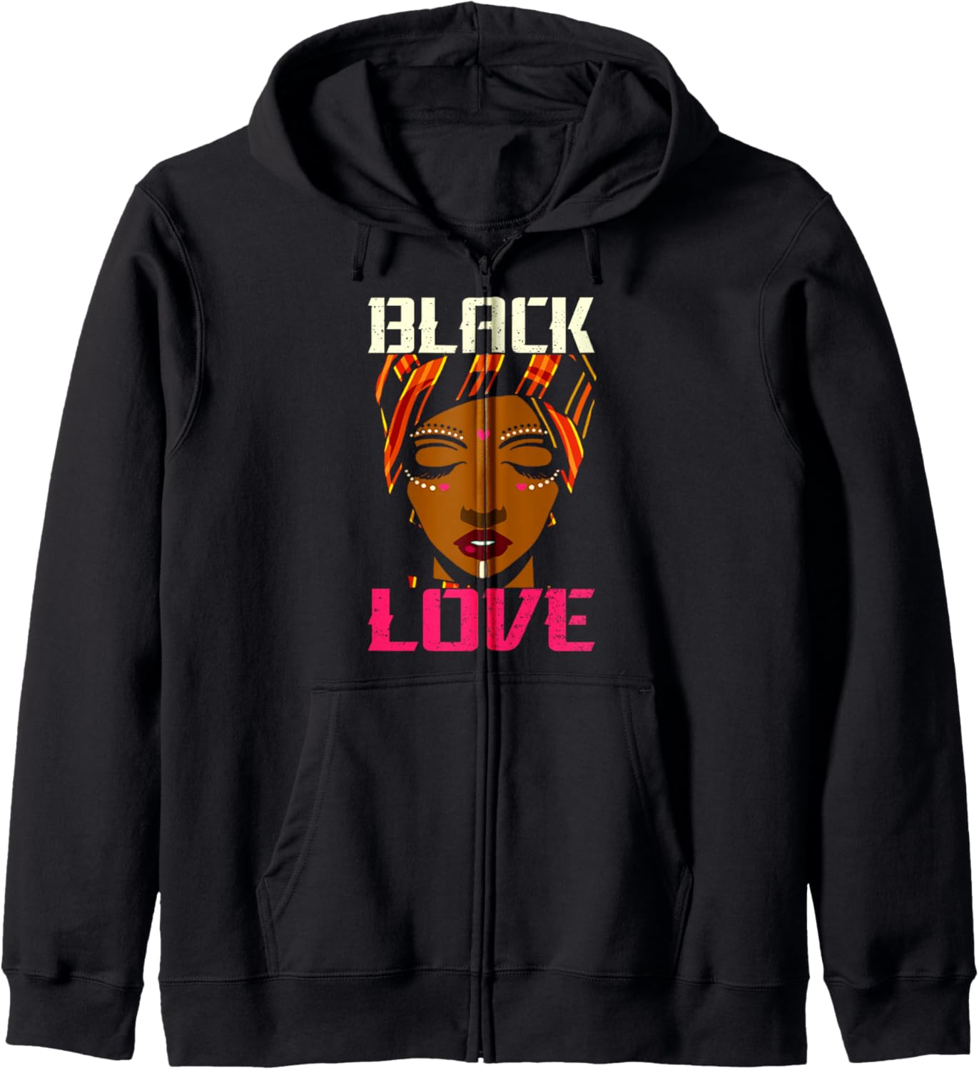 Black Love and Black Pride African American Valentines Anime Zip Hoodie