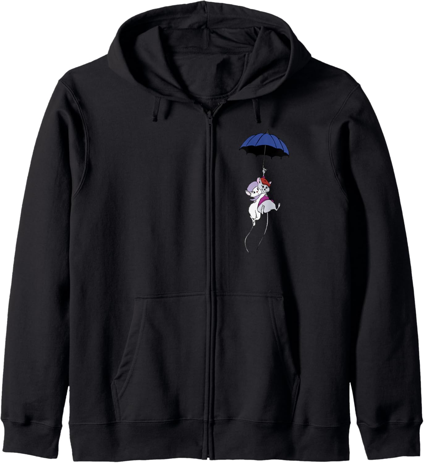 Disney The Rescuers Bernard & Miss Bianca Umbrella Pocket Zip Hoodie