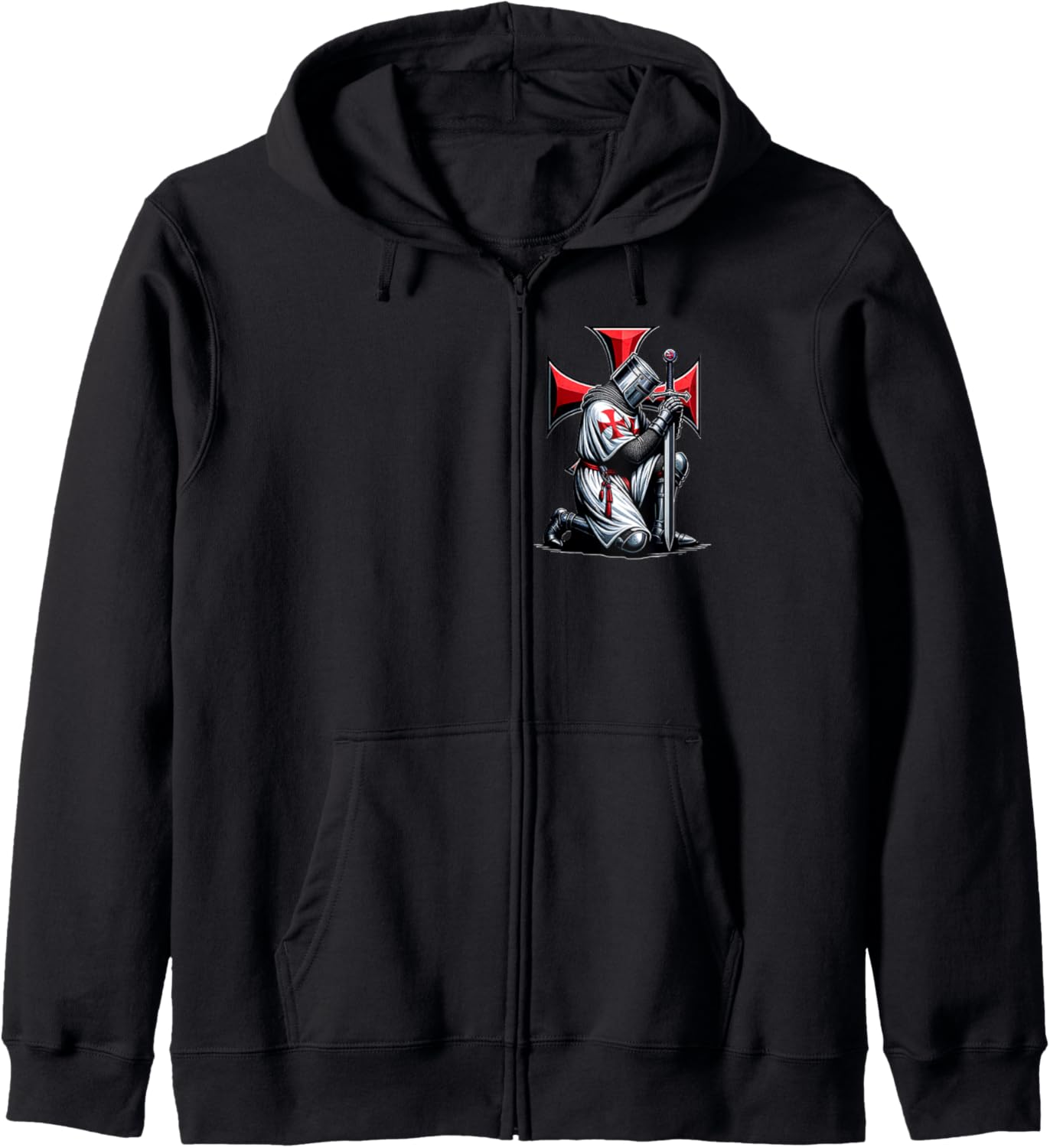 Knight Templar Cross Christian Warrior Crusader Zip Hoodie