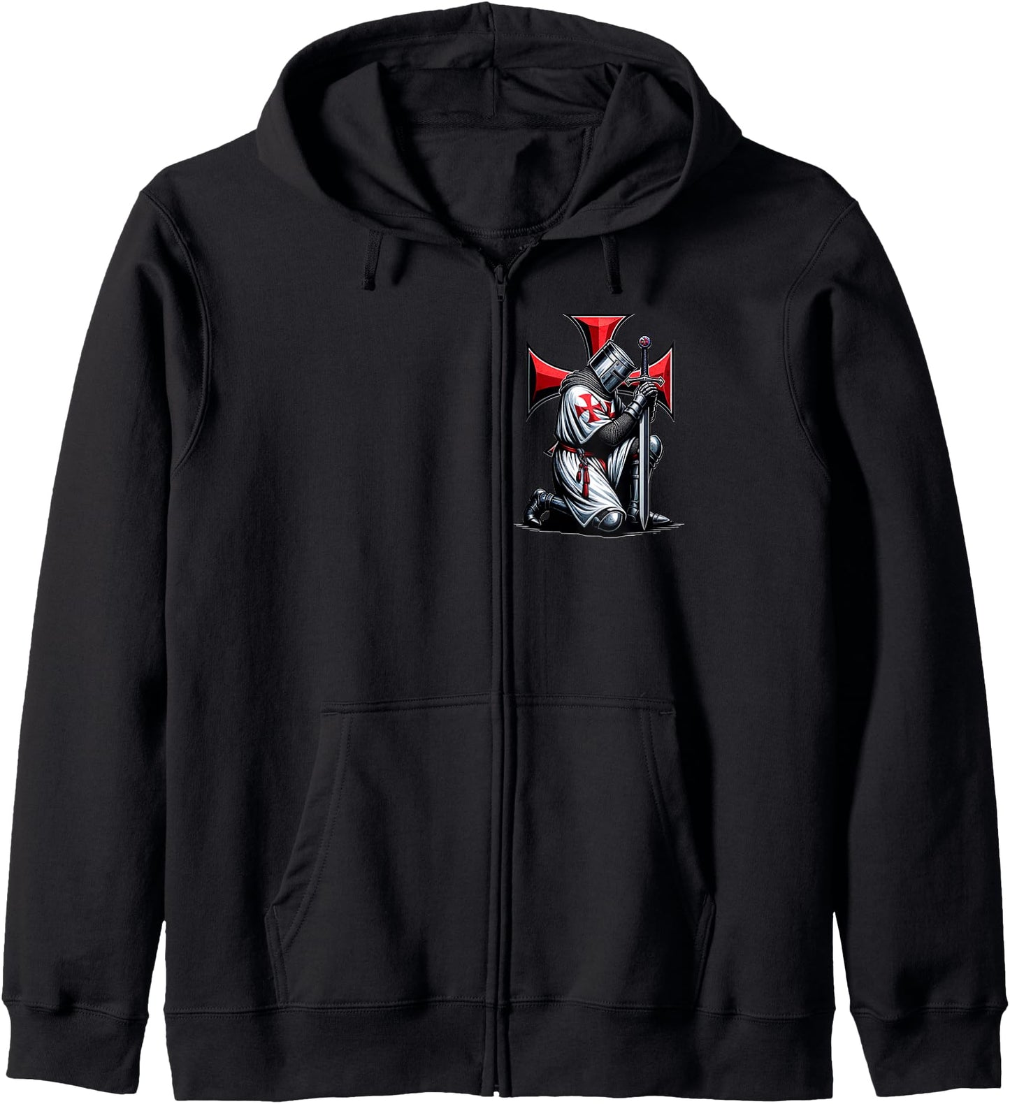 Knight Templar Cross Christian Warrior Crusader Zip Hoodie