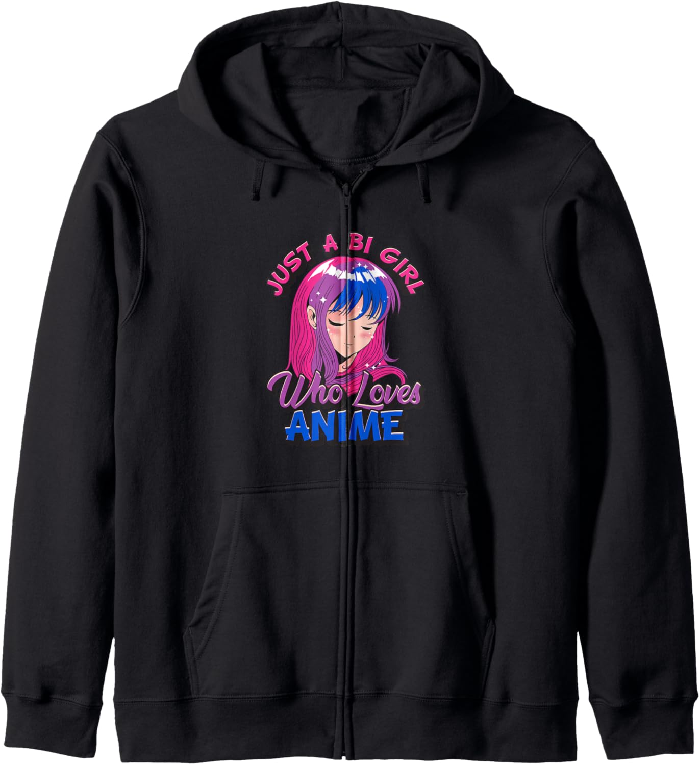 Bisexual Pride Just A BI Girl Who Loves Anime LGBTQ LGBT Hoodie