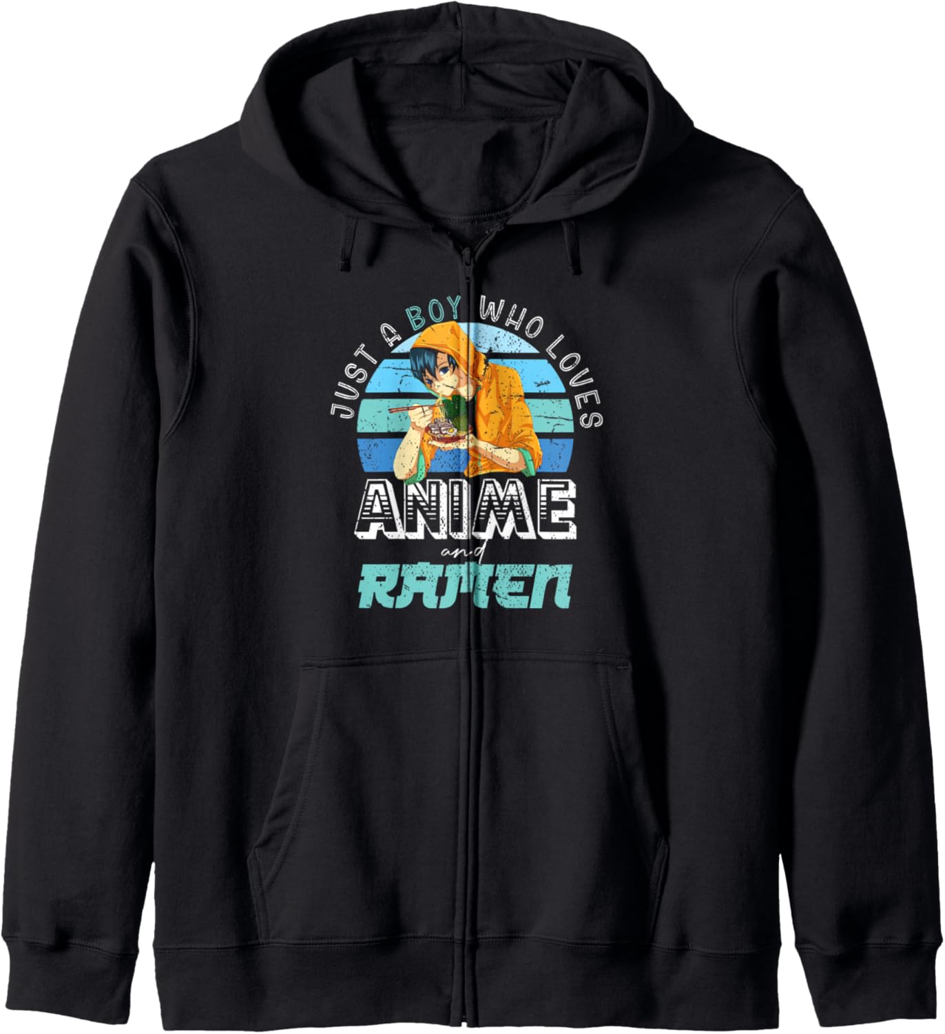 Just A Boy Who Loves Anime And Ramen Kawaii Manga Anime Hoodie