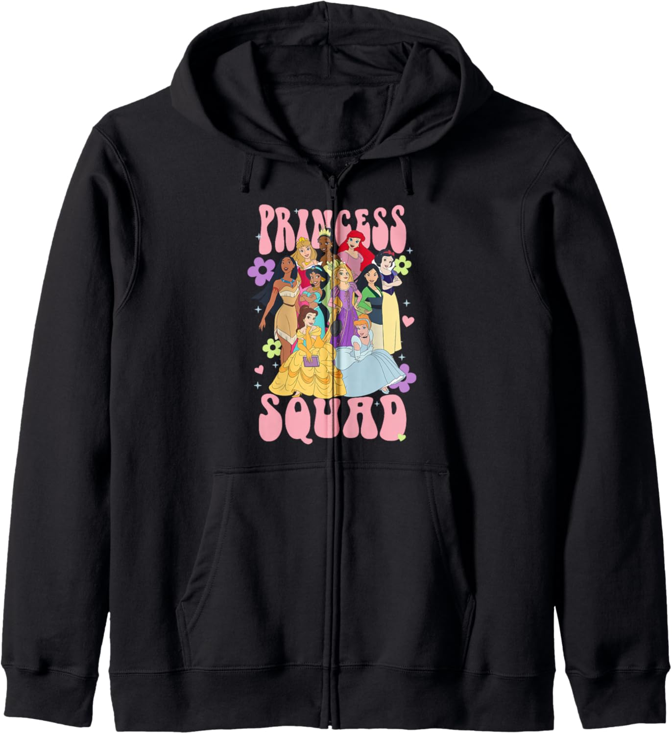 Disney Princess Epic Princess Squad Girl Power Floral Poster Zip Hoodie