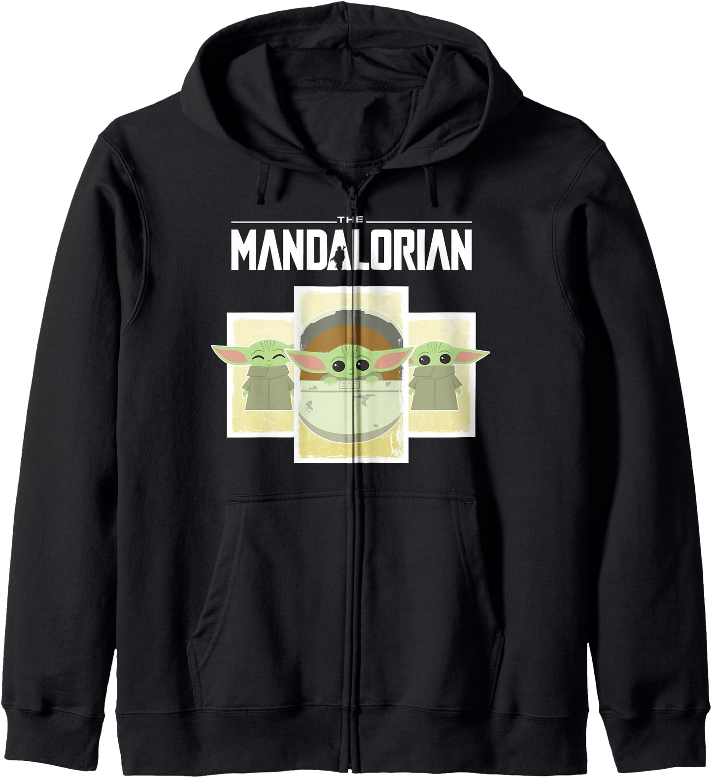 Star Wars The Mandalorian The Child Cartoon Panels Zip Hoodie