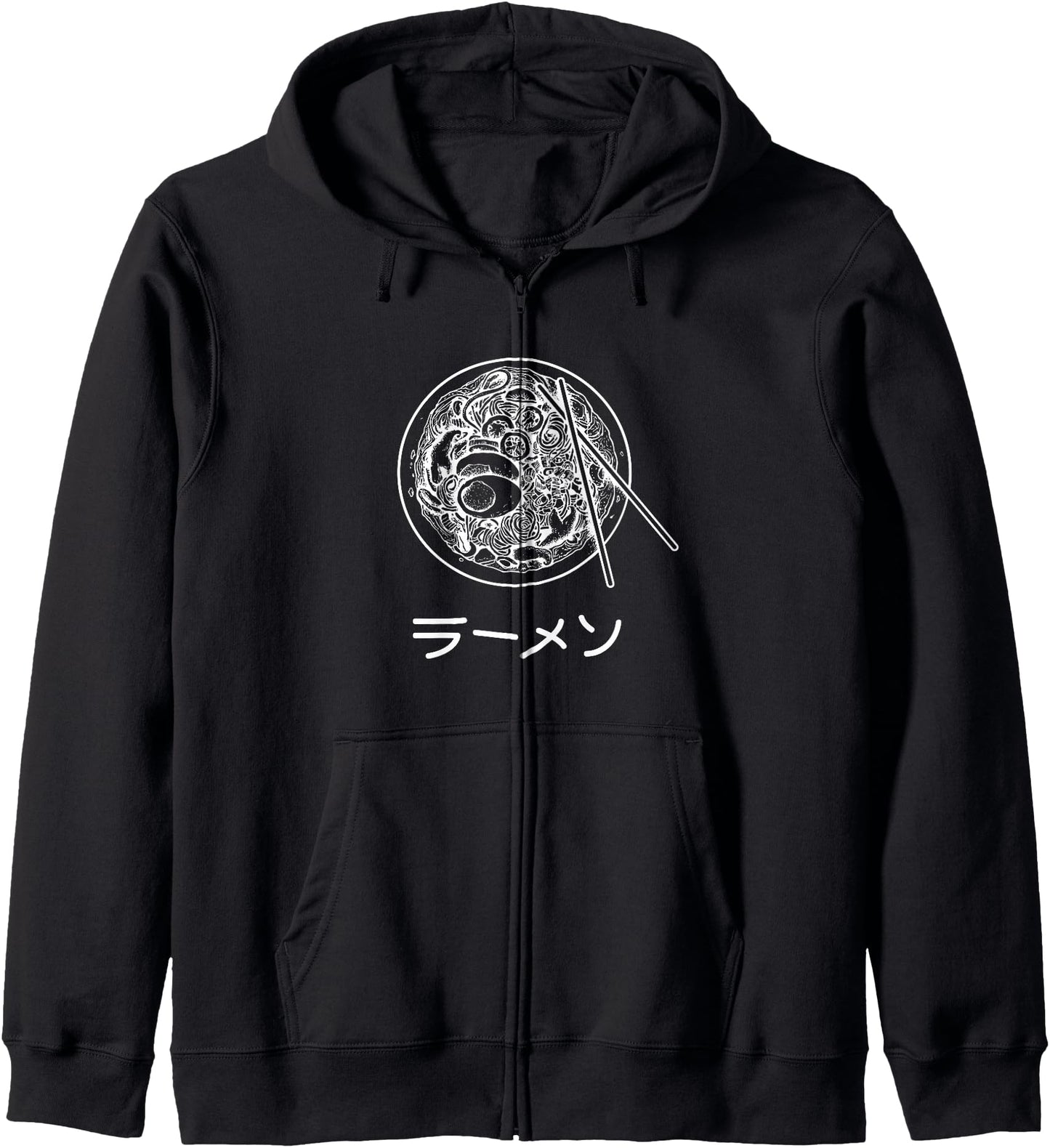 Japanese Writing Hoodie With Japanese Words Ramen Noodles Zip Hoodie