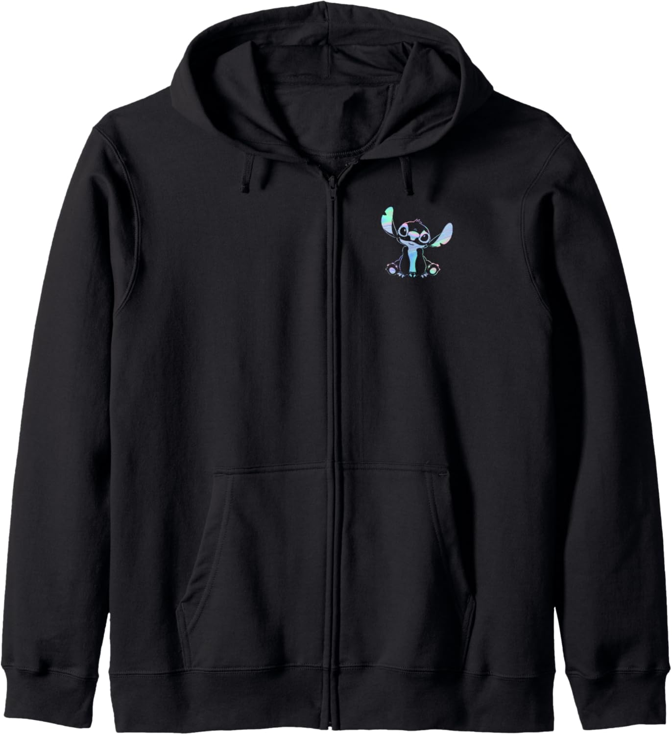 Disney Lilo & Stitch Holographic Stitch Vintage Pocket Logo Zip Hoodie
