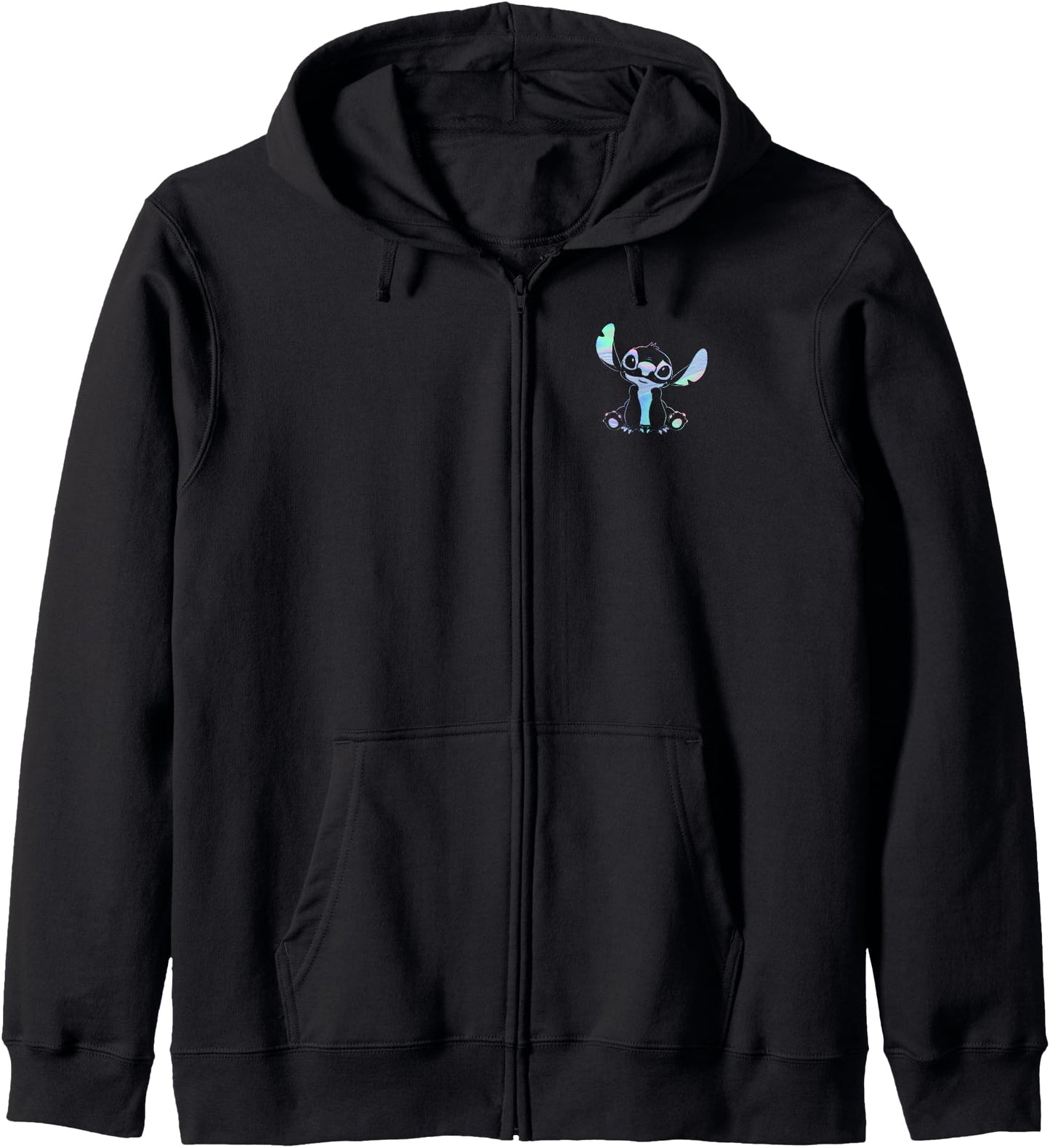 Disney Lilo & Stitch Holographic Stitch Vintage Pocket Logo Zip Hoodie
