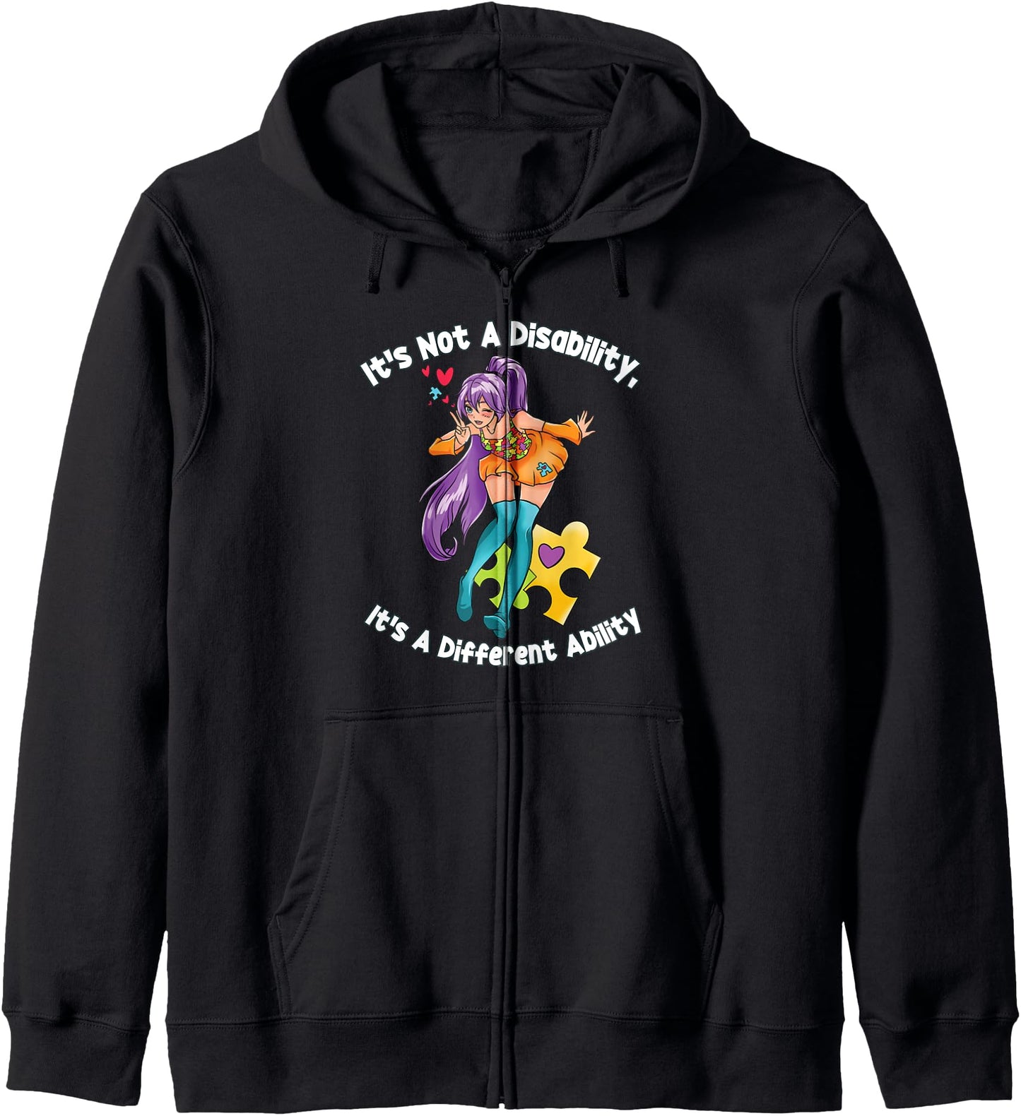 It's Not a Disability It's A Different Ability Anime Autism Hoodie