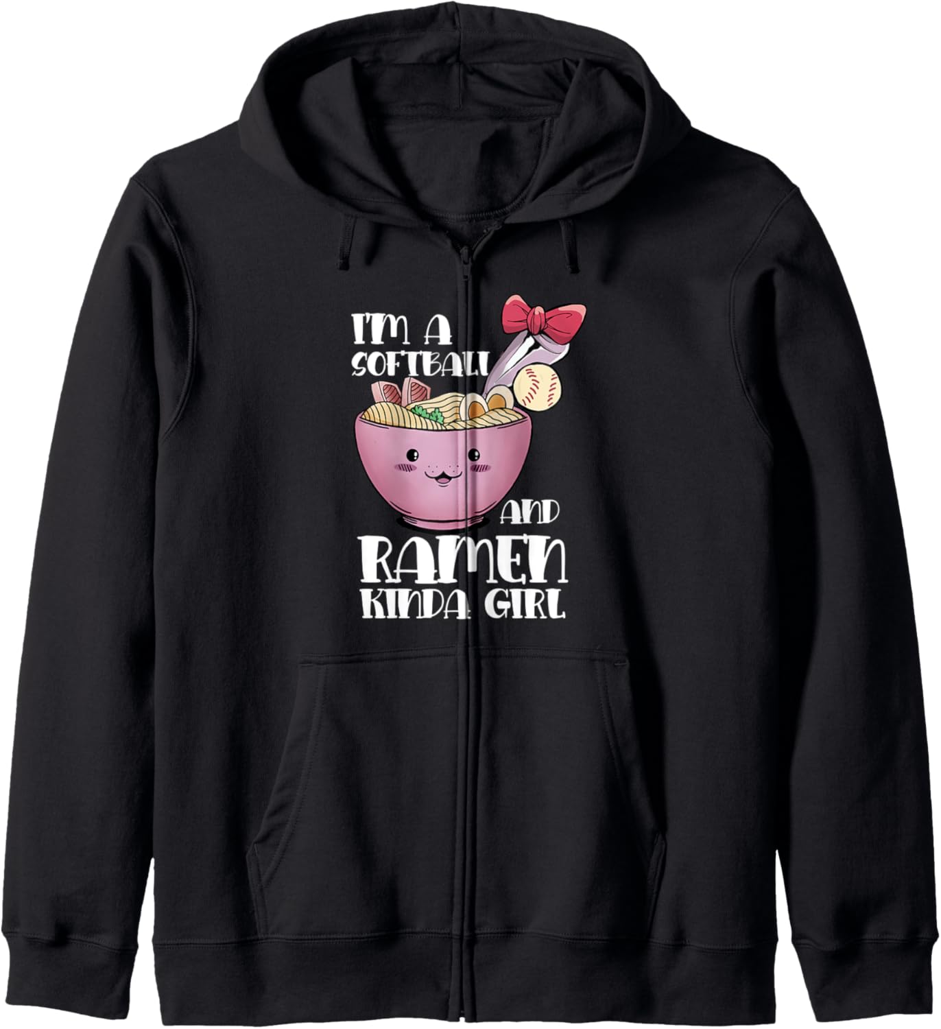 I'm A Softball And Ramen kinds Girl Cute Anime Hoodie