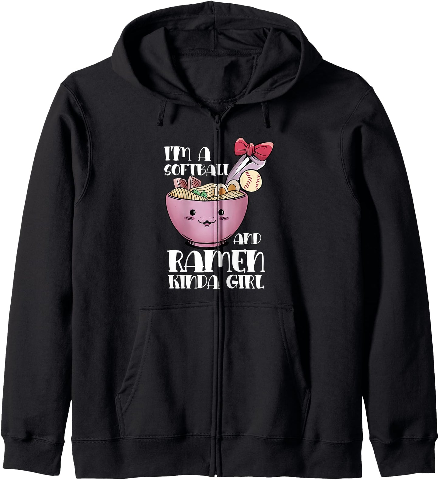 I'm A Softball And Ramen kinds Girl Cute Anime Hoodie