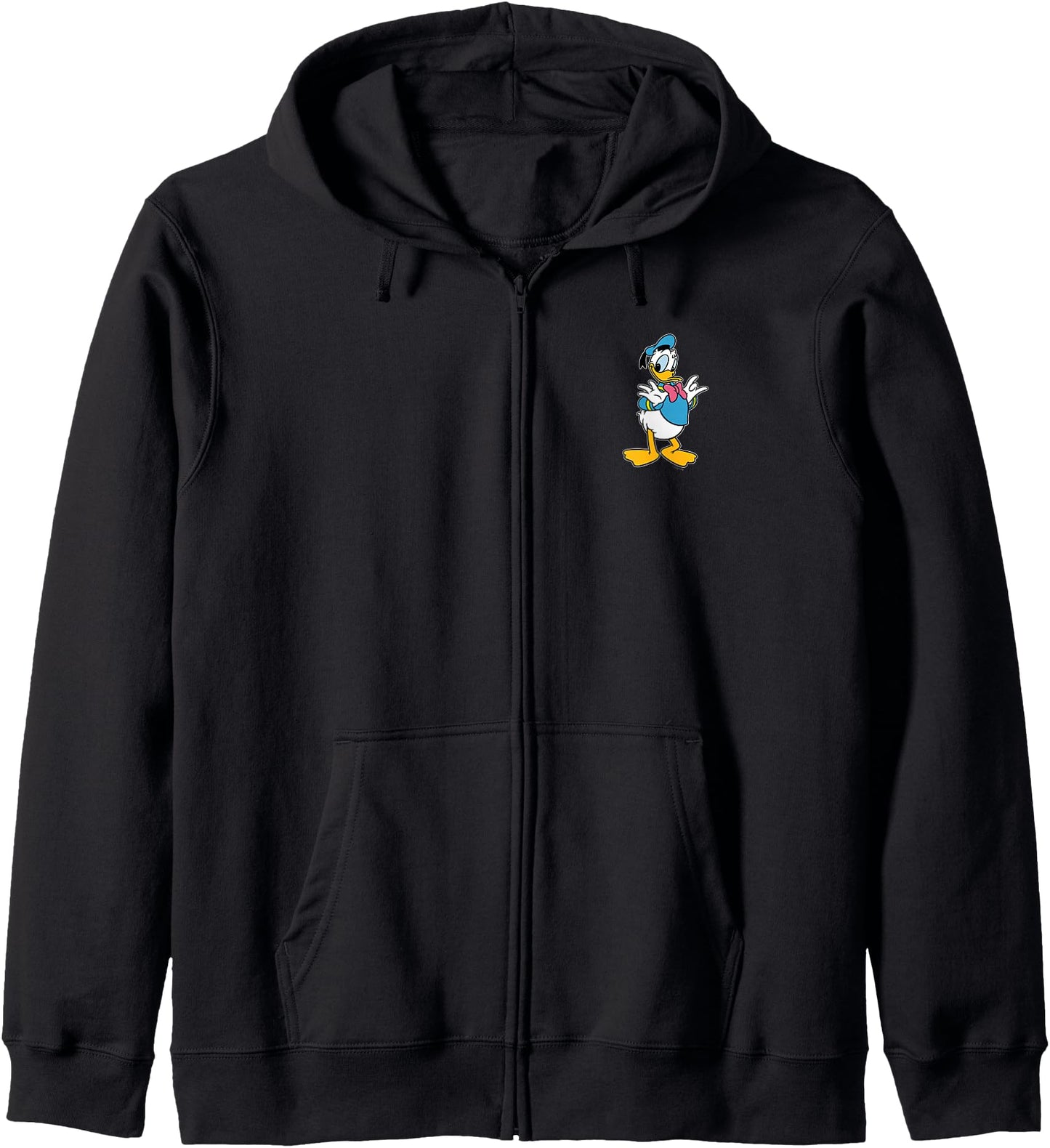 Disney Donald Duck Retro Pose Pocket Logo Zip Hoodie