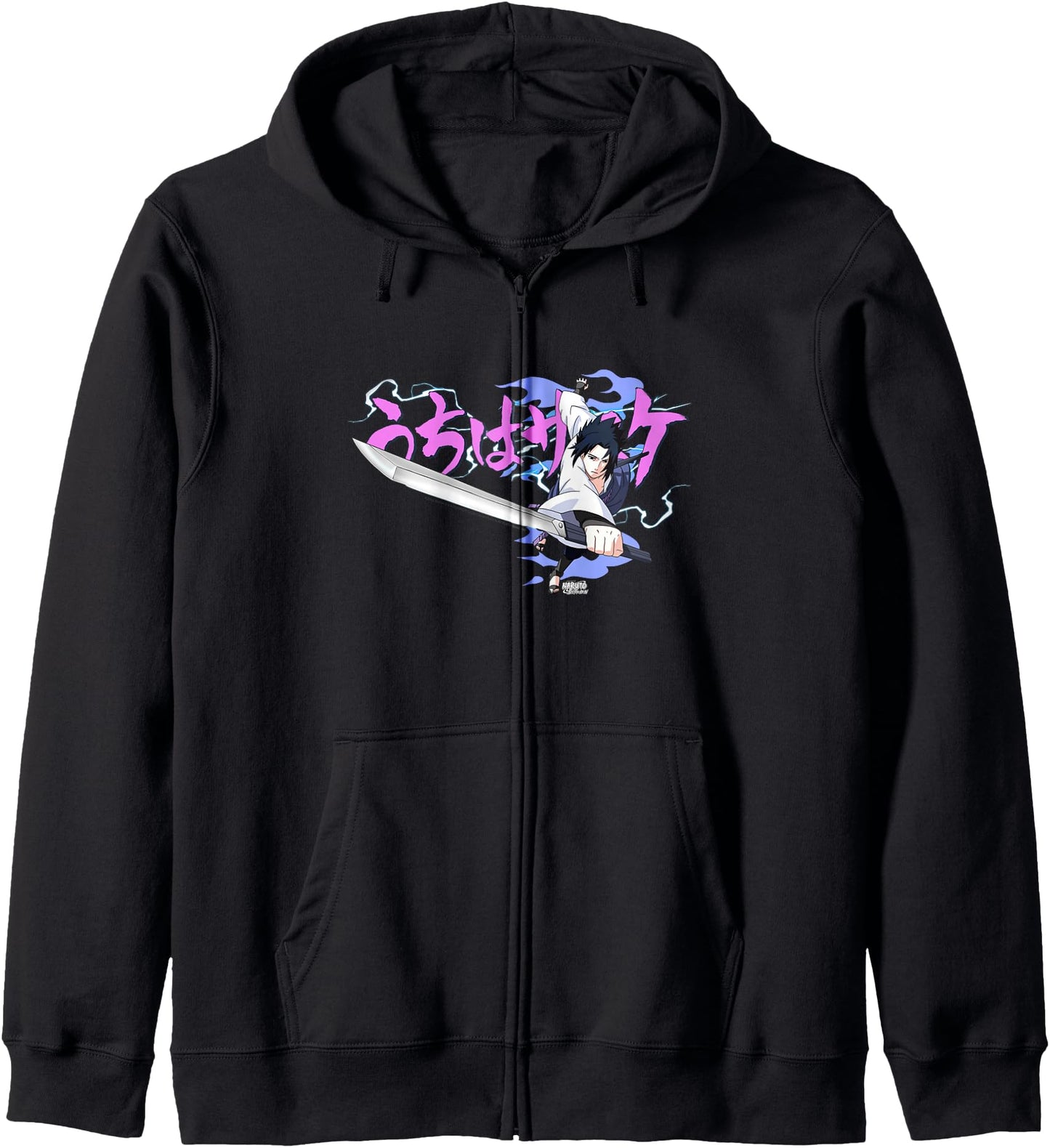 Naruto Shippuden Sasuke Sword Pastel Lightning Anime Hoodie