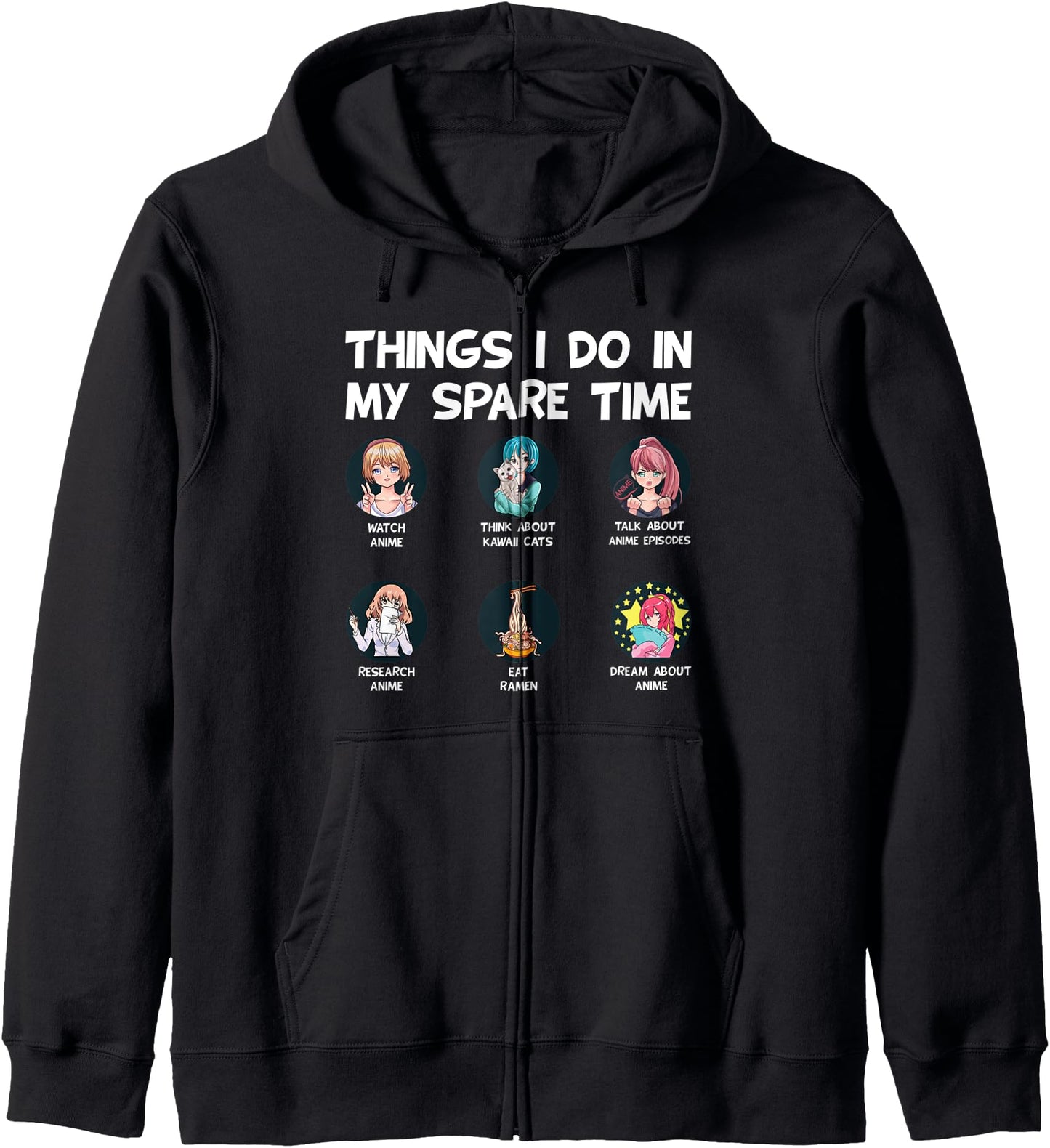 Things I Do In My Spare Time Cat Ramen Kawaii Japanese Anime Hoodie