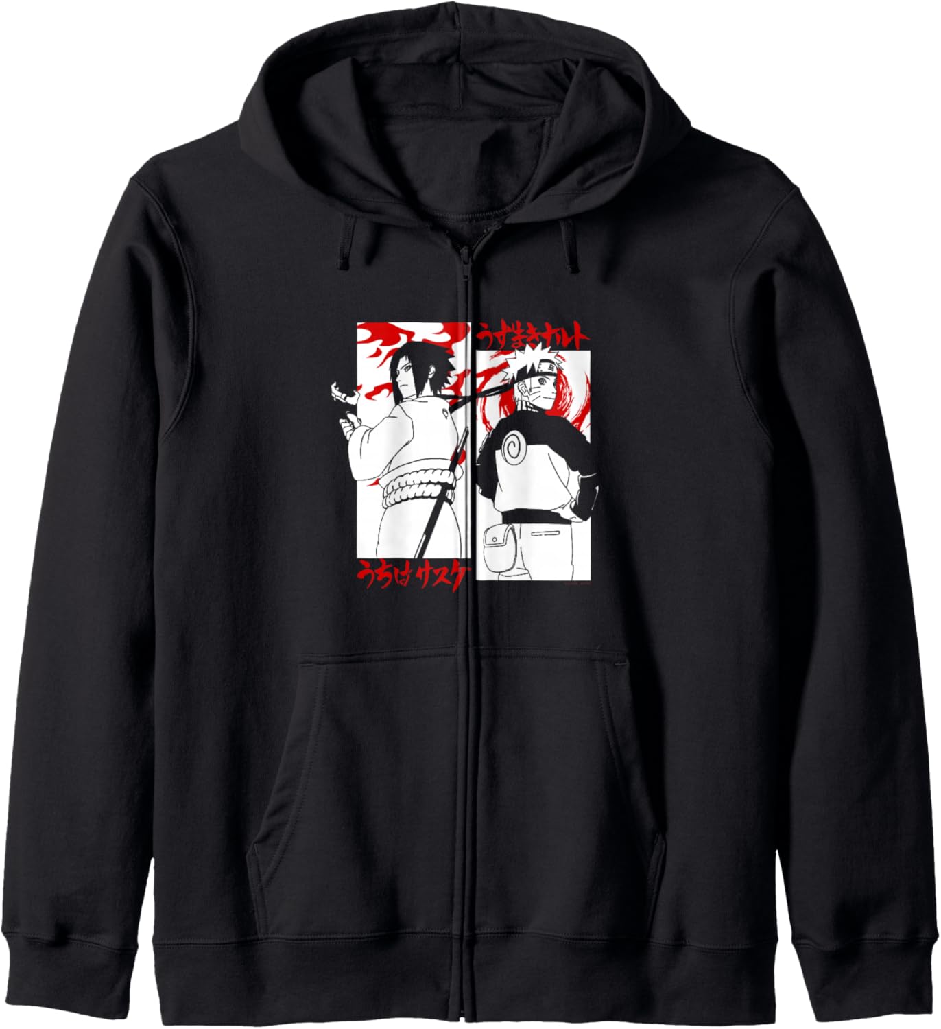 Naruto Shippuden Sasuke vs. Naruto Face Off Anime Zip Hoodie